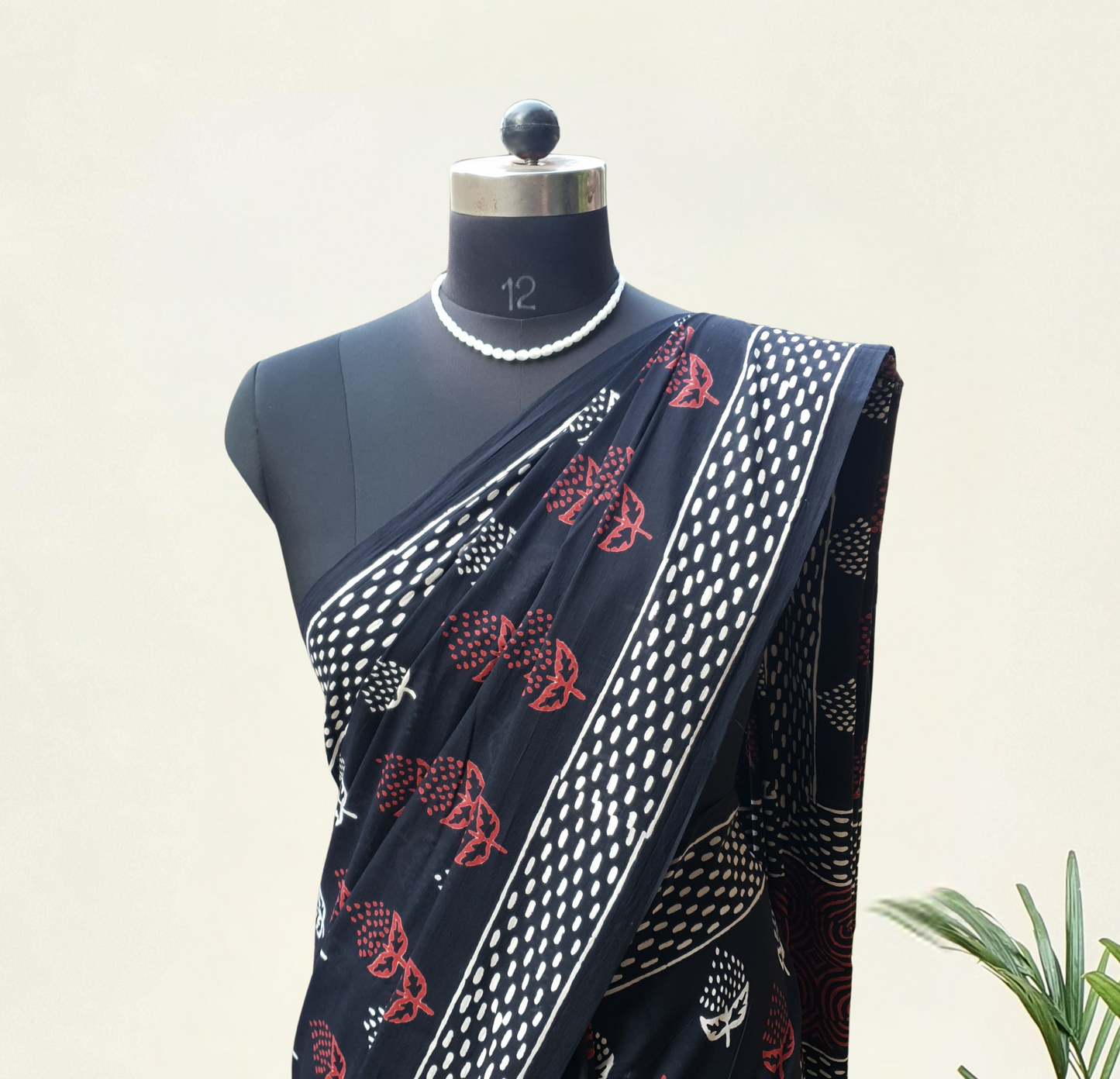 Imperial Black HBP Mul Cotton Saree MCHB-0007