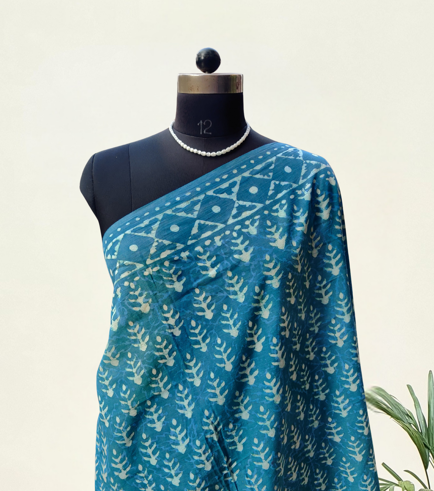 Teal Blue HBP Mul Cotton Saree MCHB-0014