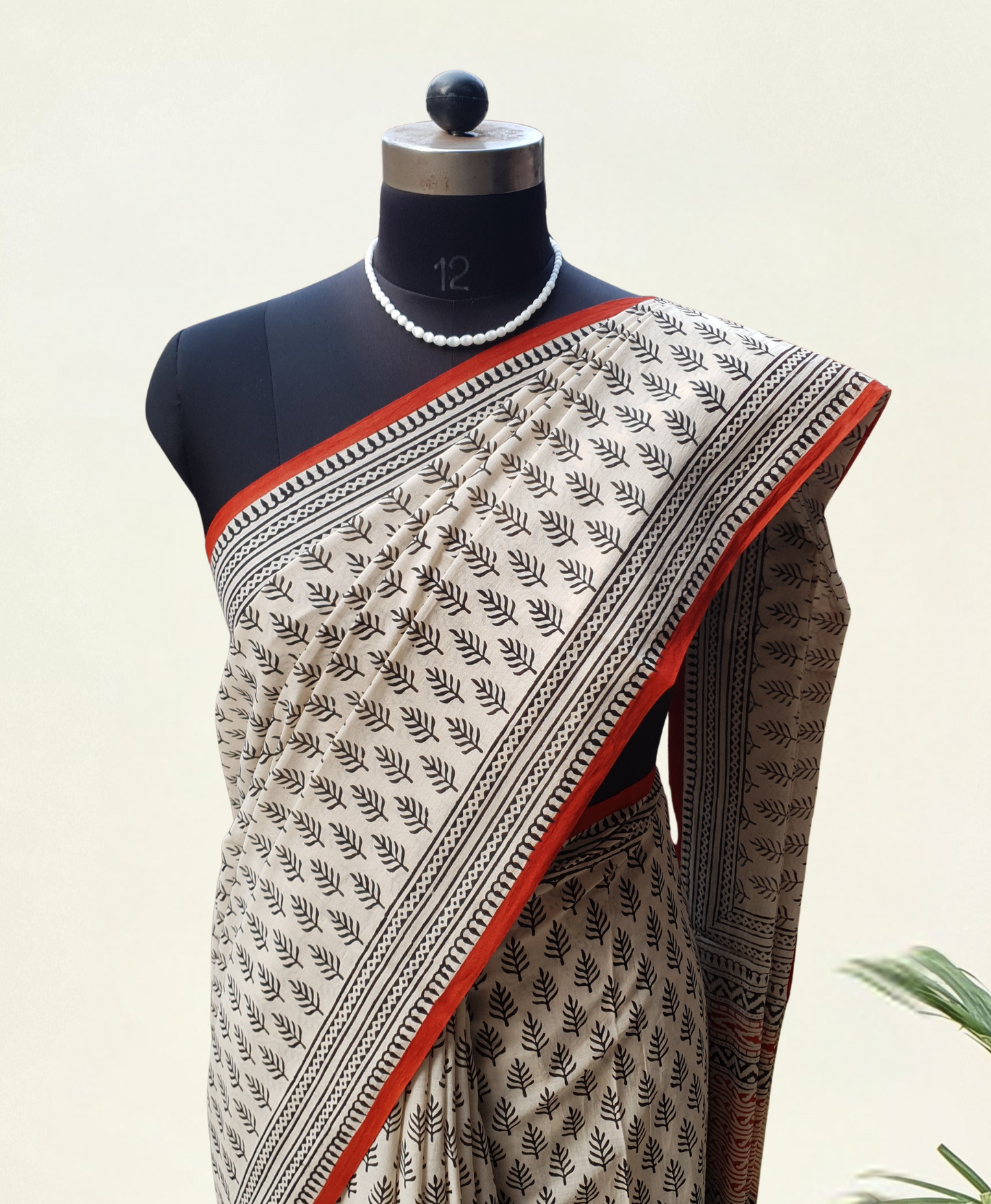 British Beige HBP Mul Cotton Saree MCHB-0022