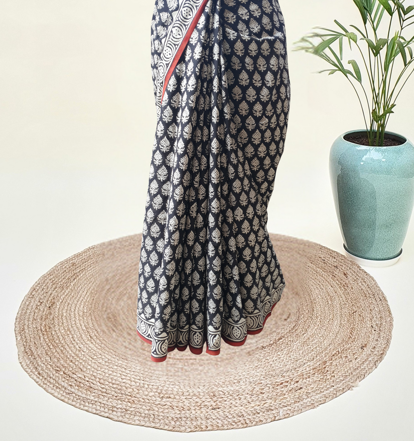 Regal Black HBP Mul Cotton Saree MCHB-0009