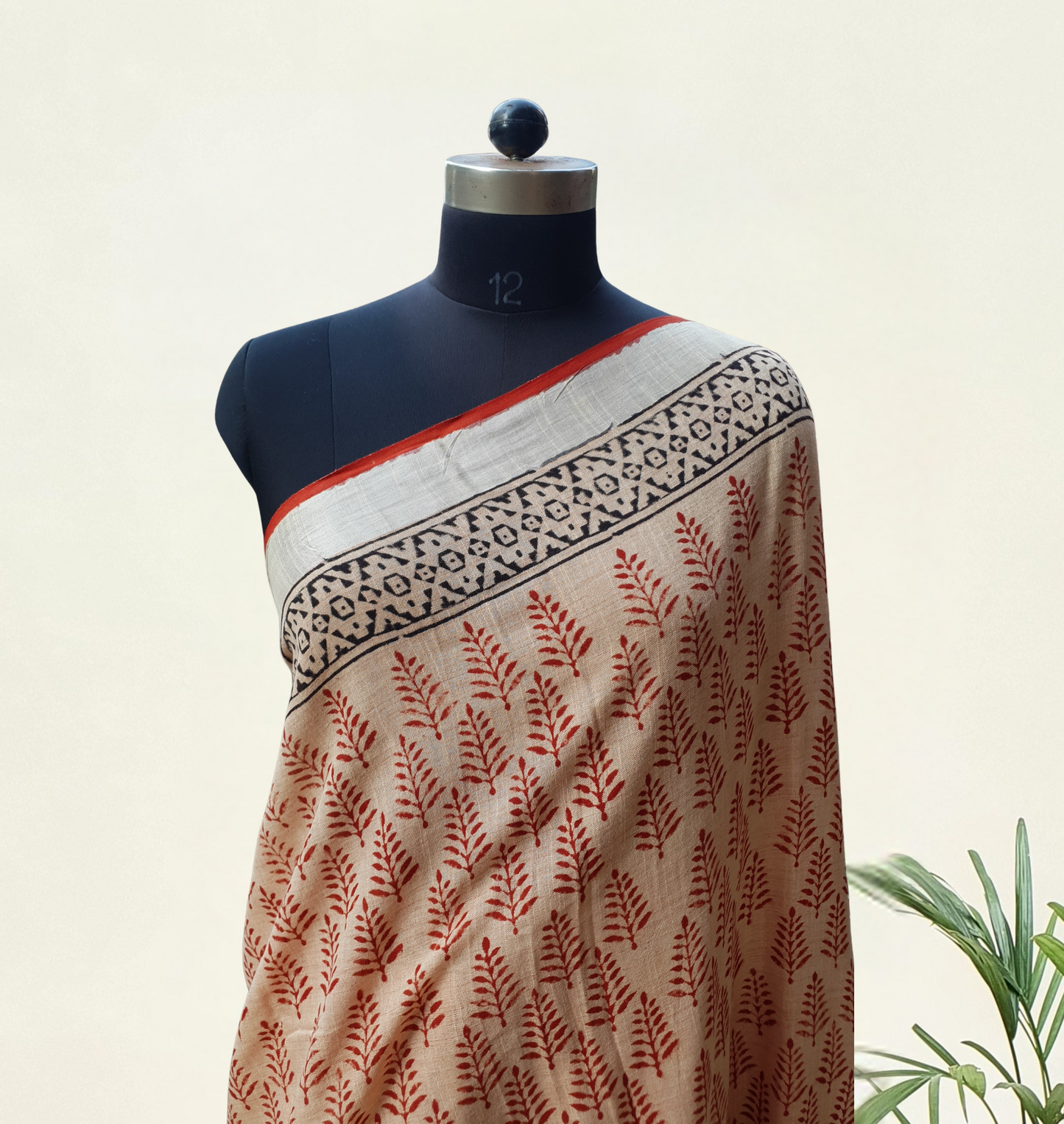 Biscuit Brown HBP Linen Saree LNHB-0005