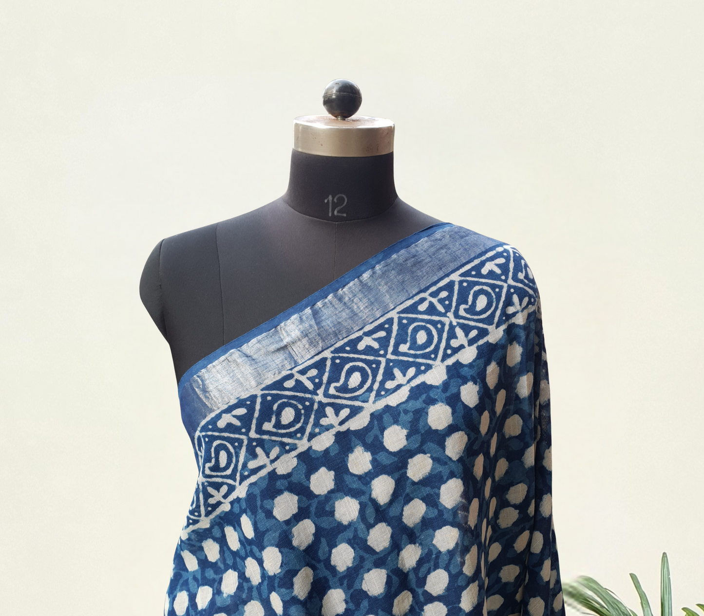 Indigo HBP Linen Saree LNHB-0006