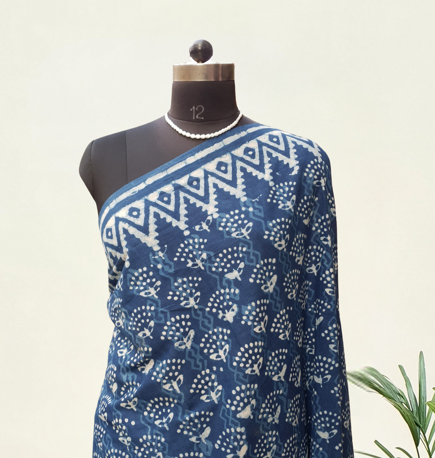 Indigo HBP Mul Cotton Saree MCHB-0012