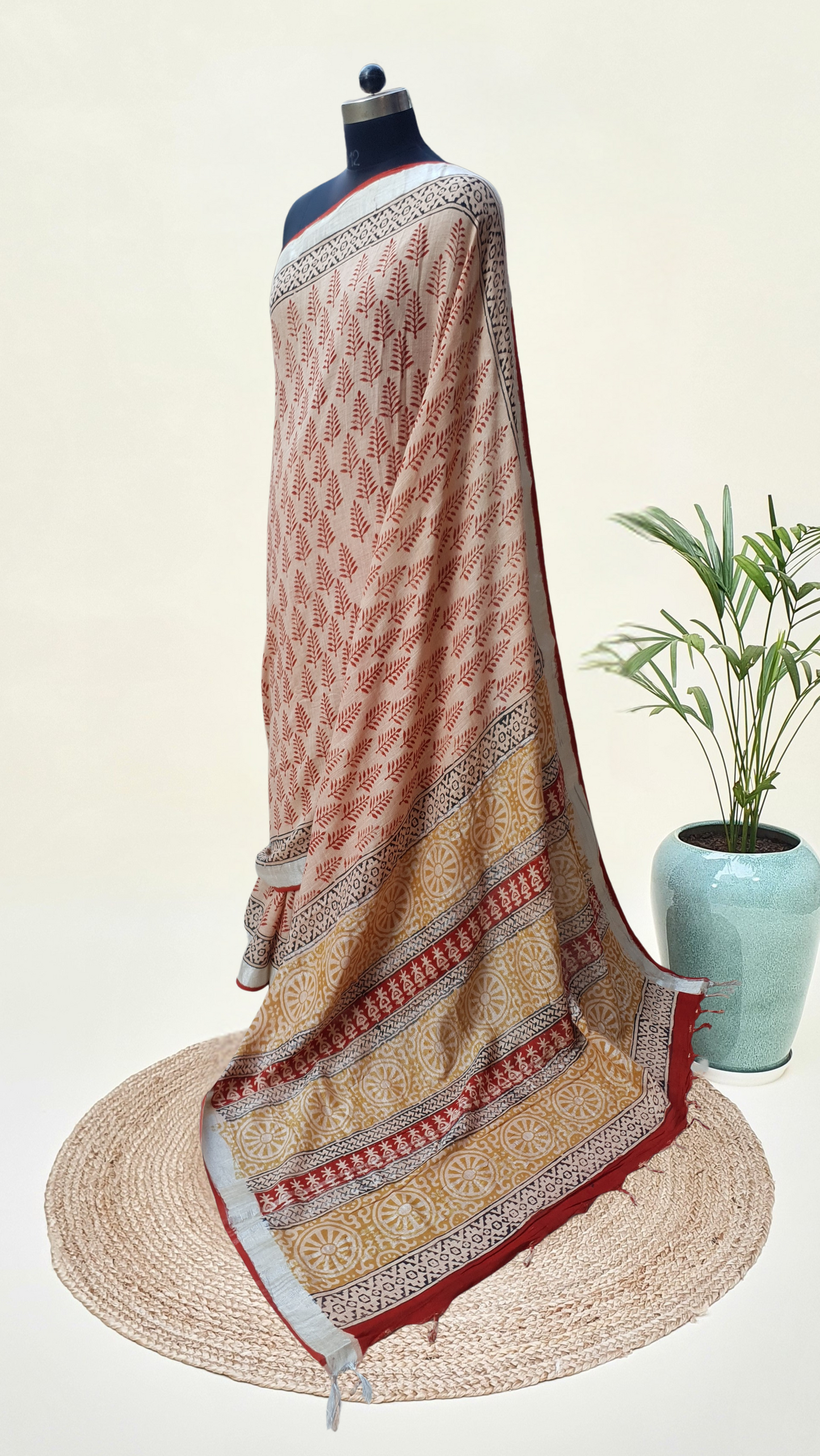 Biscuit Brown HBP Linen Saree LNHB-0005