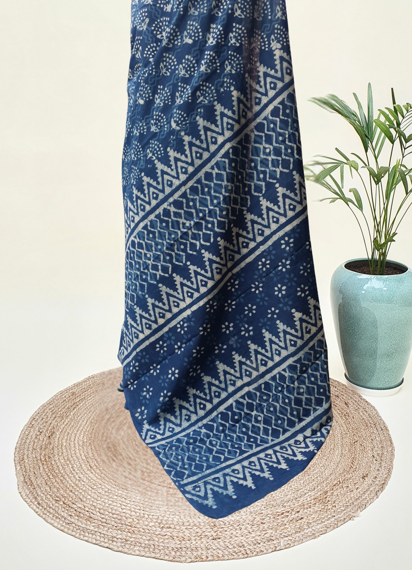 Indigo HBP Mul Cotton Saree MCHB-0012