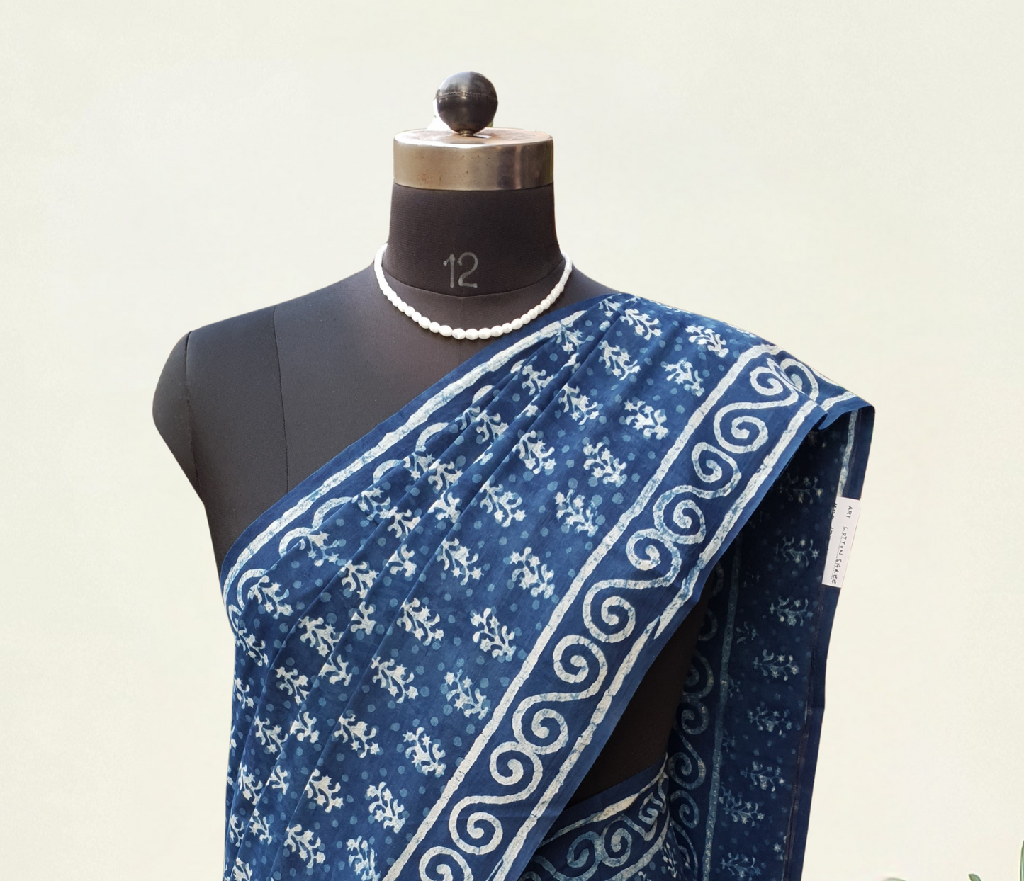 Indigo HBP Mul Cotton Saree MCHB-0013