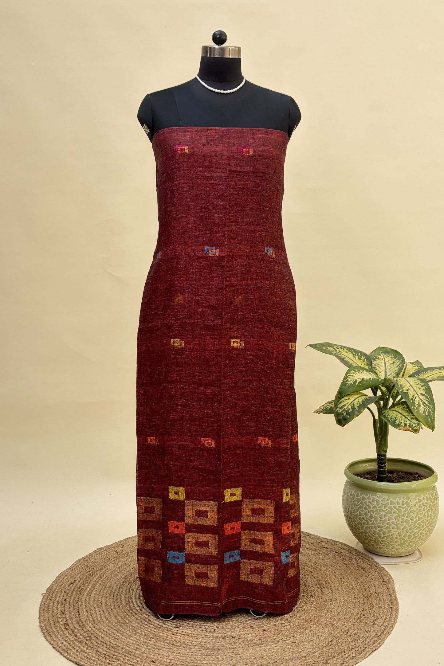 Lohit Varga Linen Jamdani Suit | JDL-AN8204