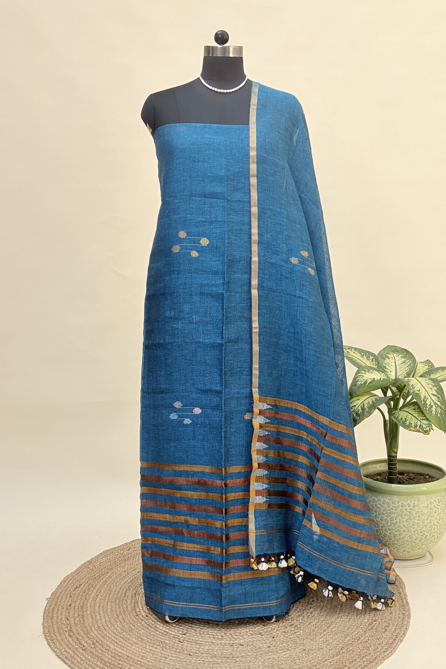 Neel Rekha Linen Jamdani Suit | JDL-AN8205