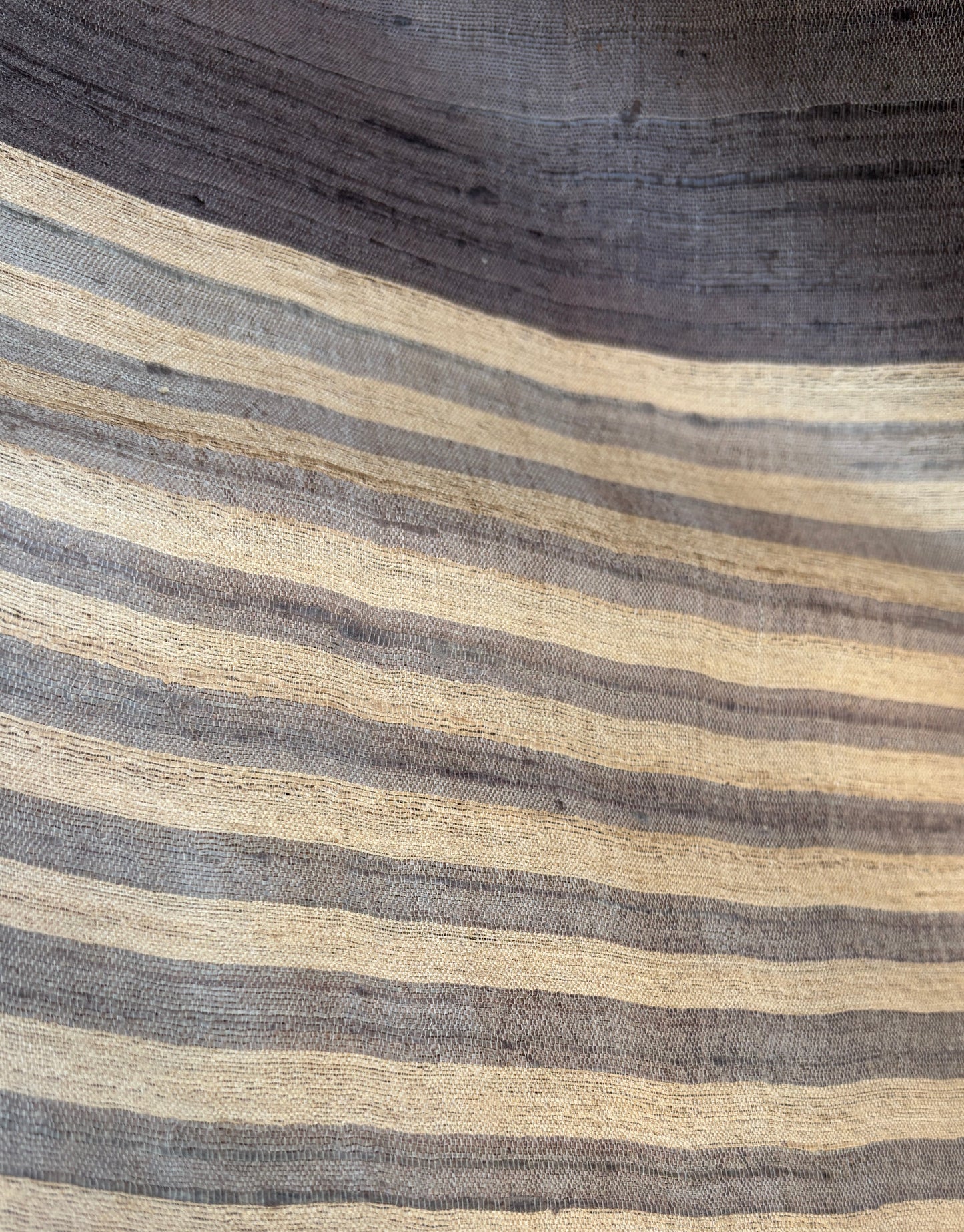 Natural Tussar Silk Saree with Mustard & Grey Border