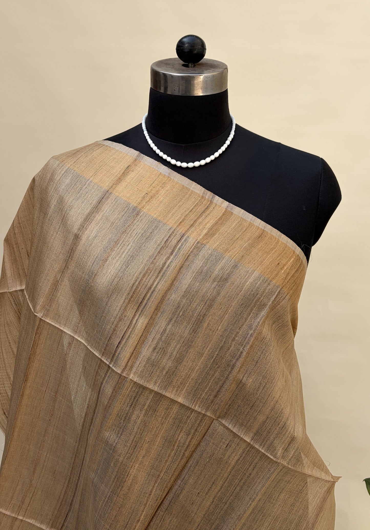 Rusty Orange Tussar Silk Saree
