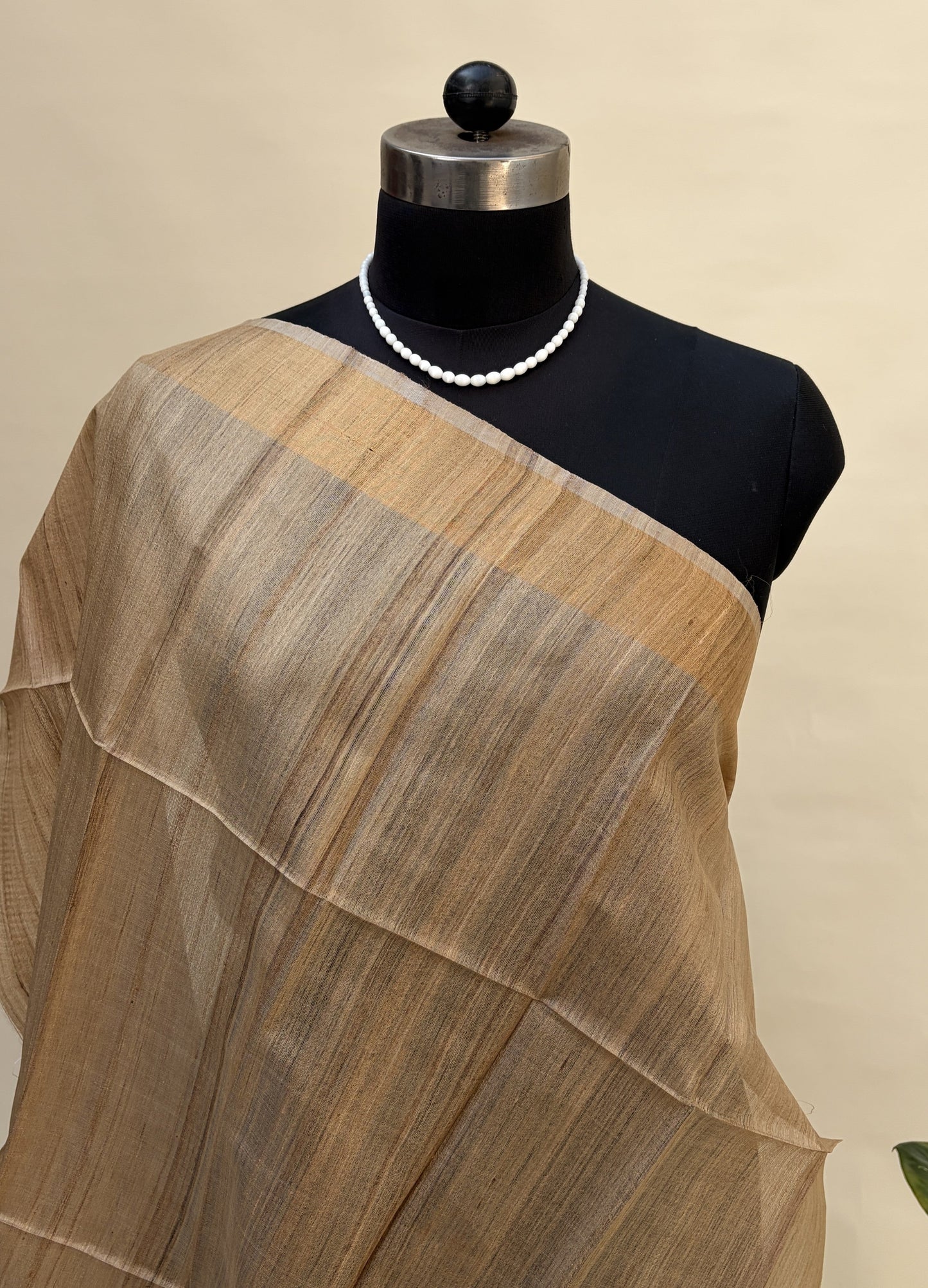 Turquoise Tussar Silk Saree