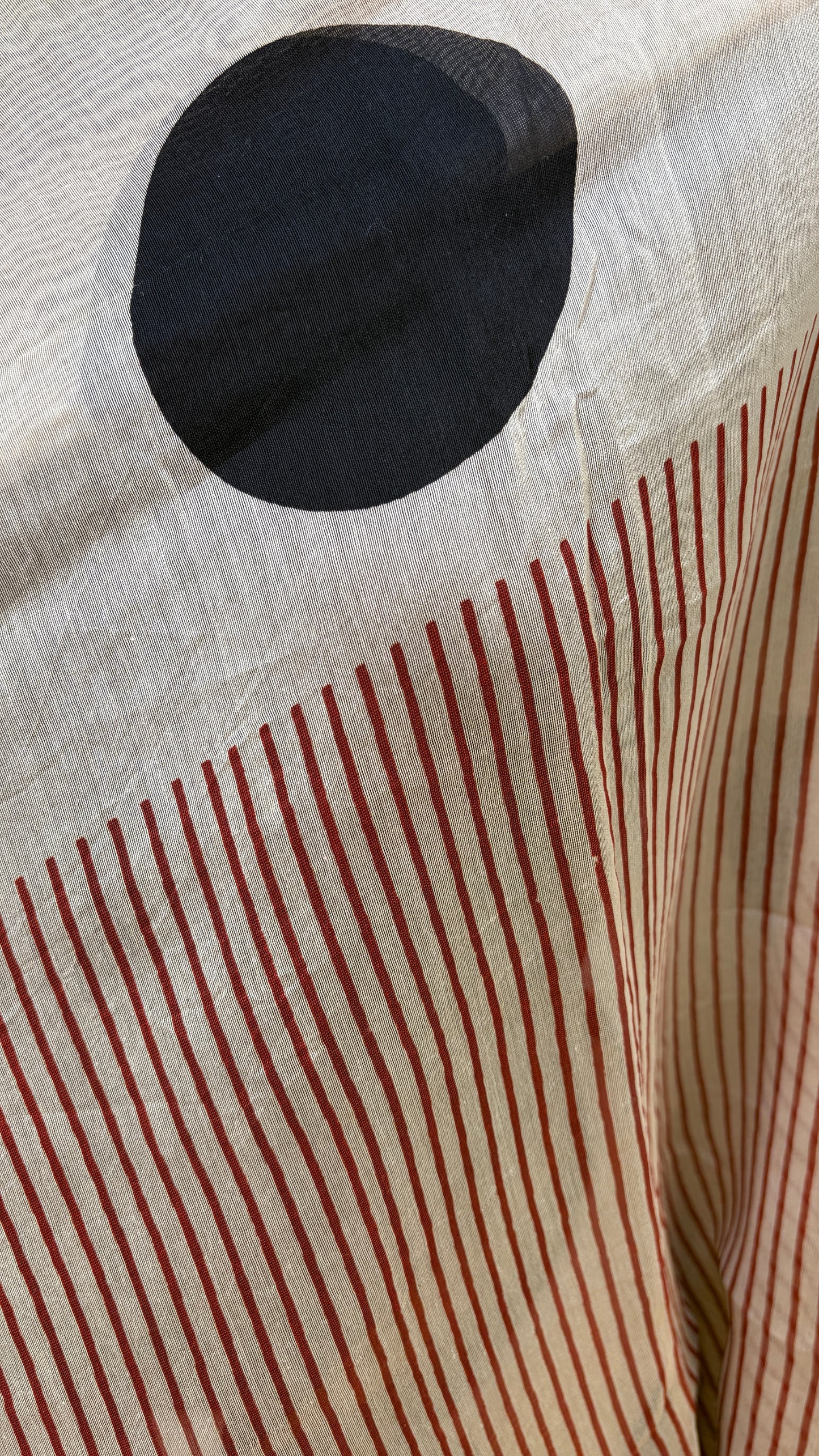 Beige & Black Chanderi Saree