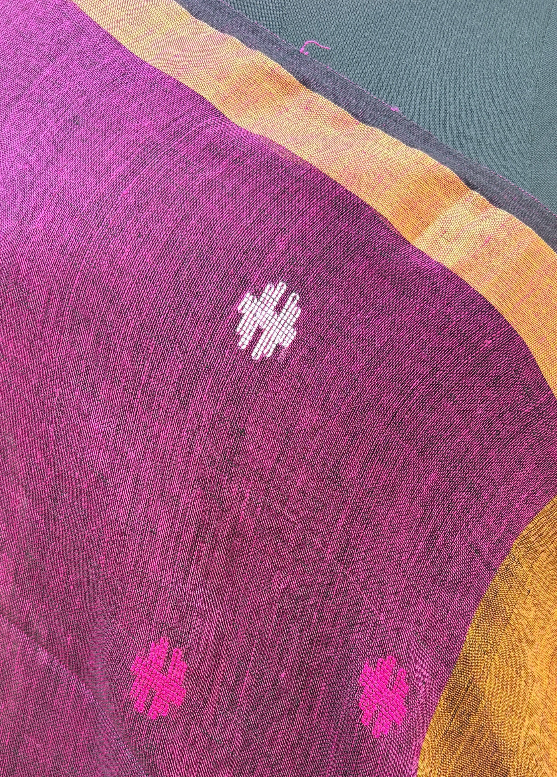 Violet Paithani Pallu Jamdani Saree by Kaashi Handloom