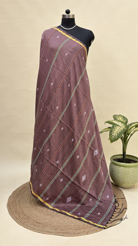 Mauve Jamdani Saree, Kaashi Handloom