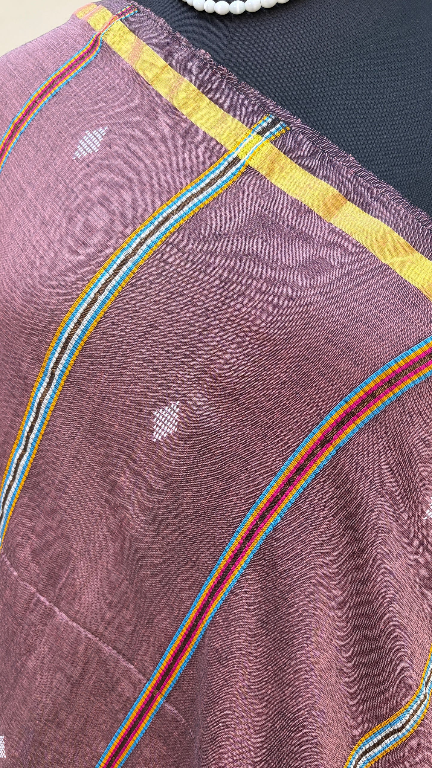 Mauve Jamdani Saree, Kaashi Handloom