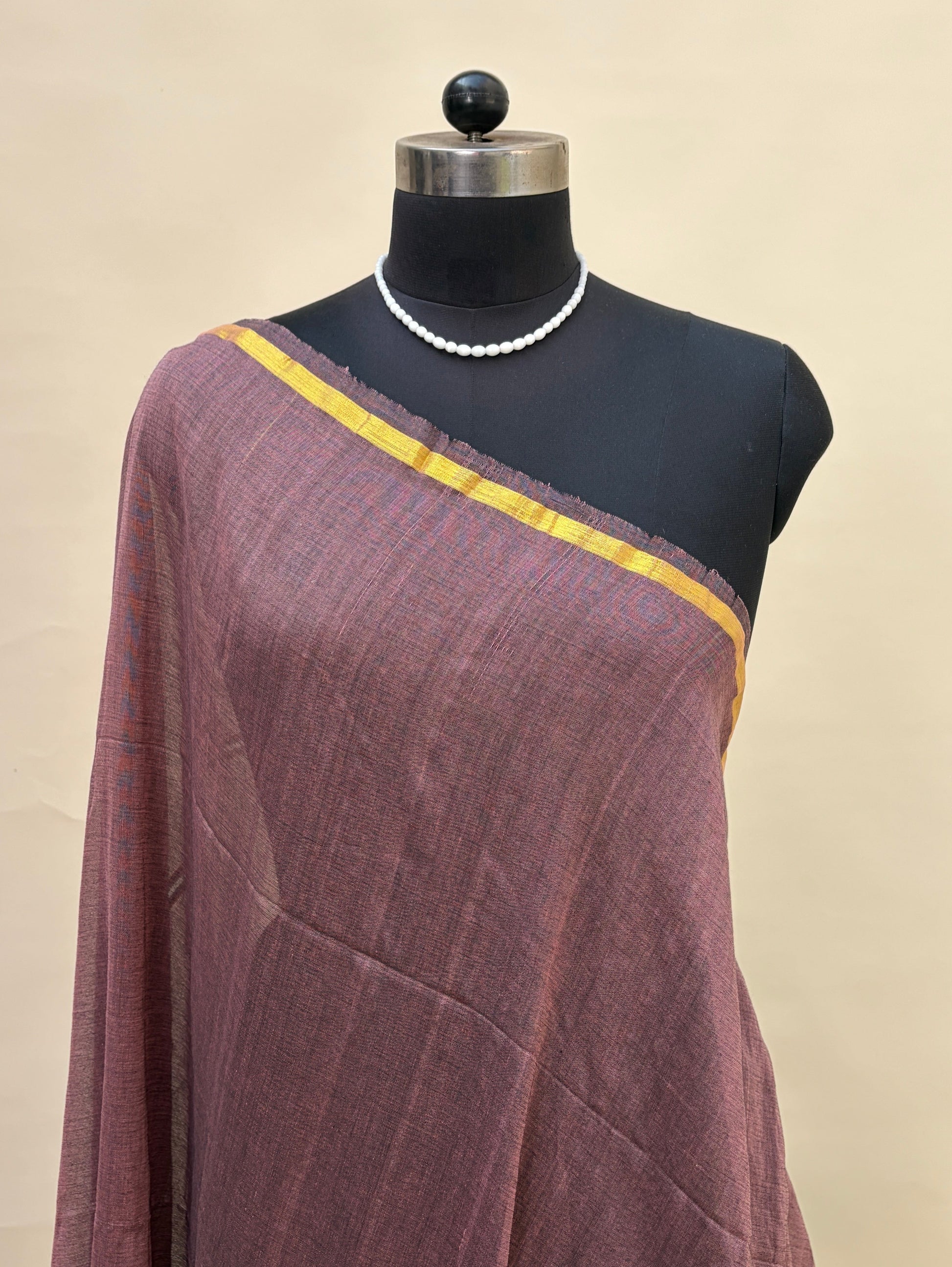 Mauve Jamdani Saree, Kaashi Handloom