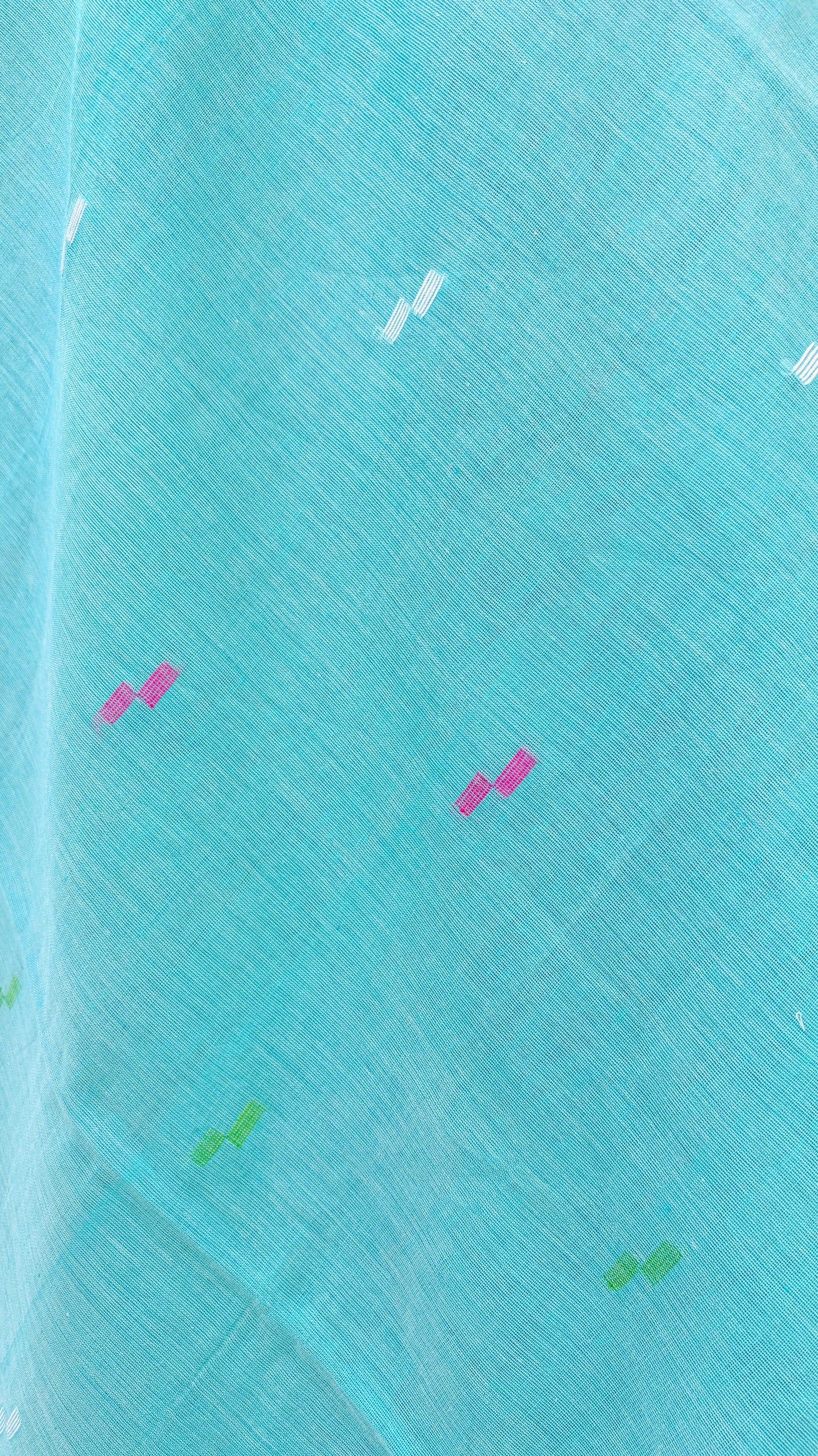 Floral Aqua Mul Cotton Jamdani Saree