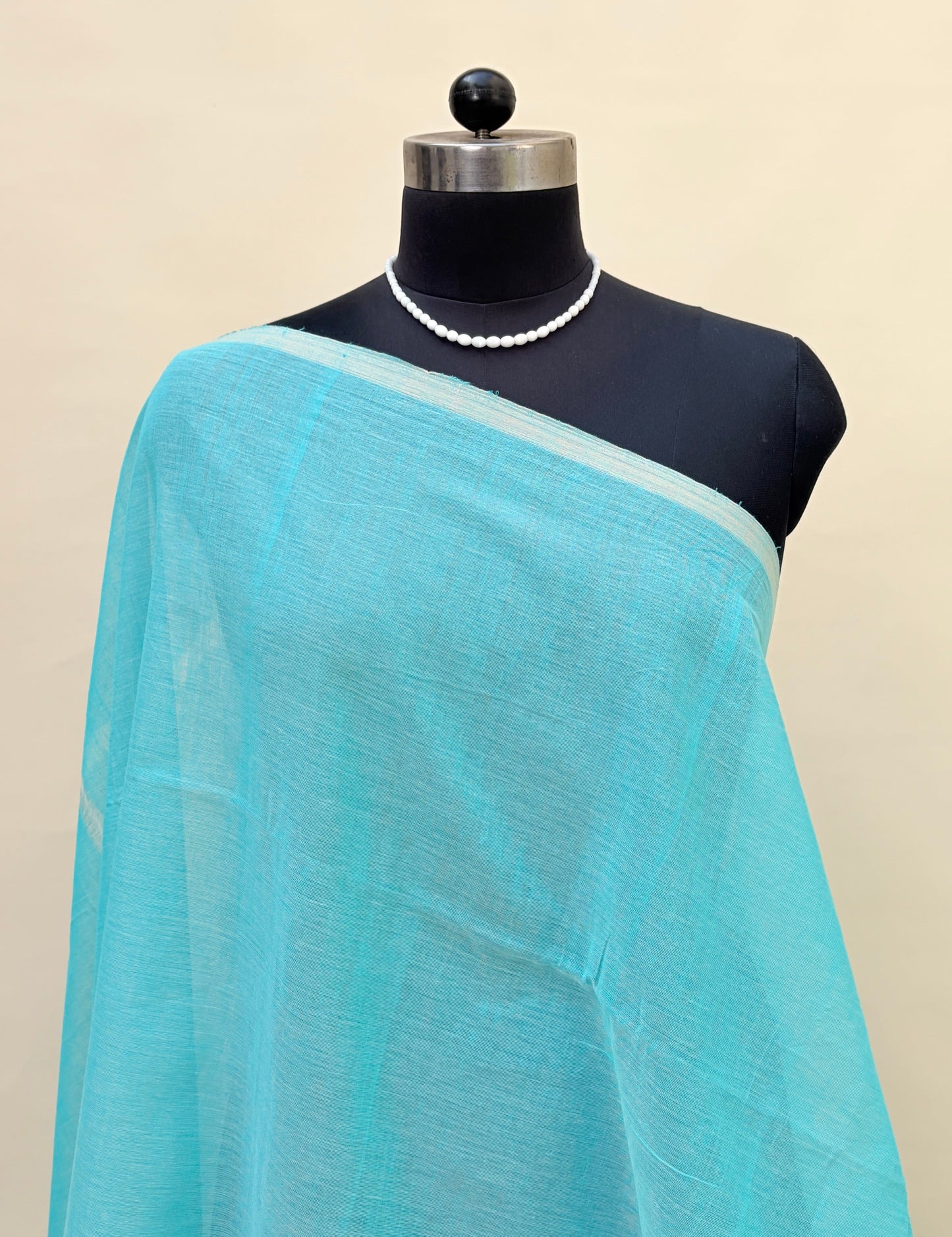 Floral Aqua Mul Cotton Jamdani Saree