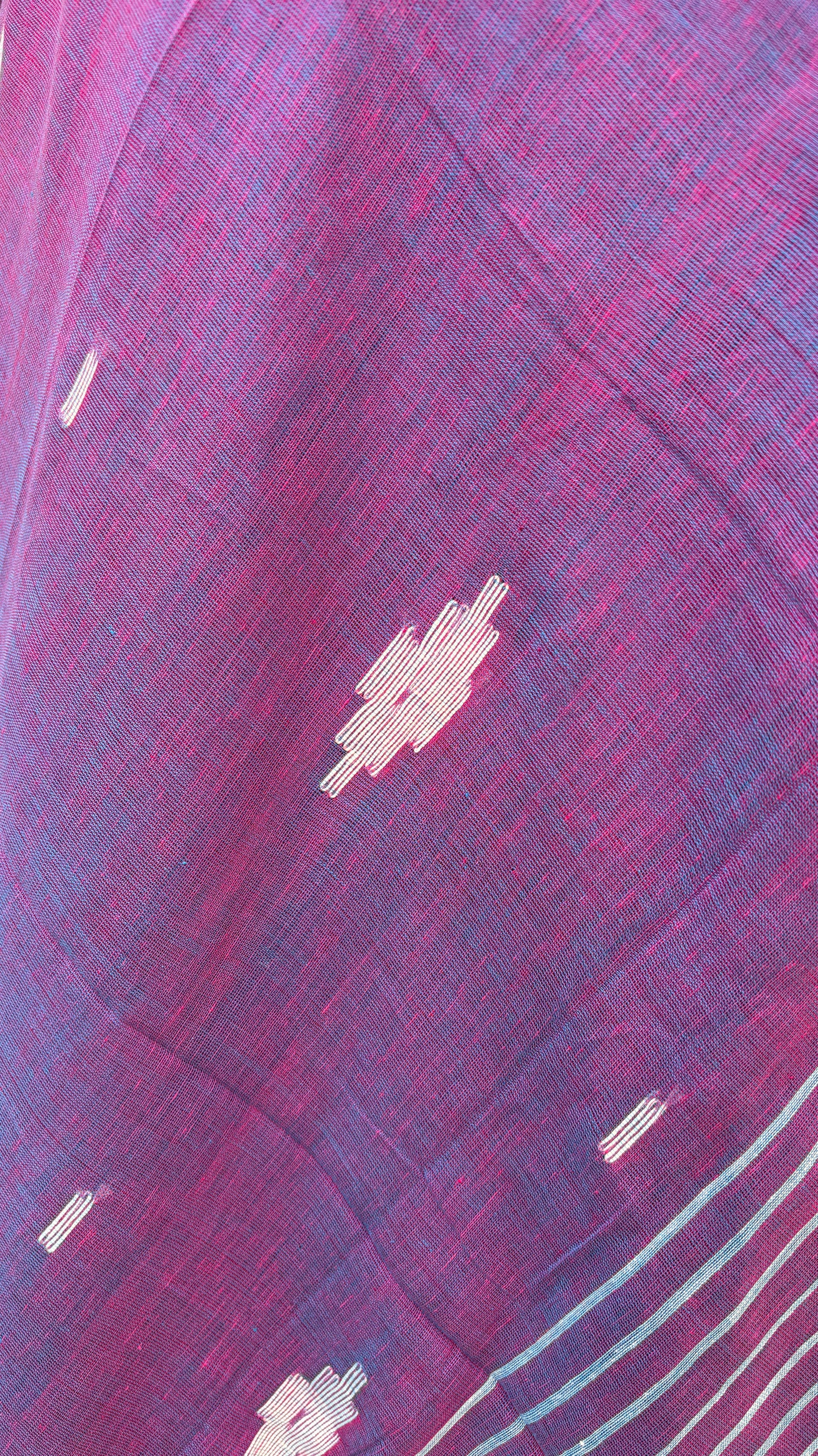 Bloom Violet Pure Cotton Jamdani Saree
