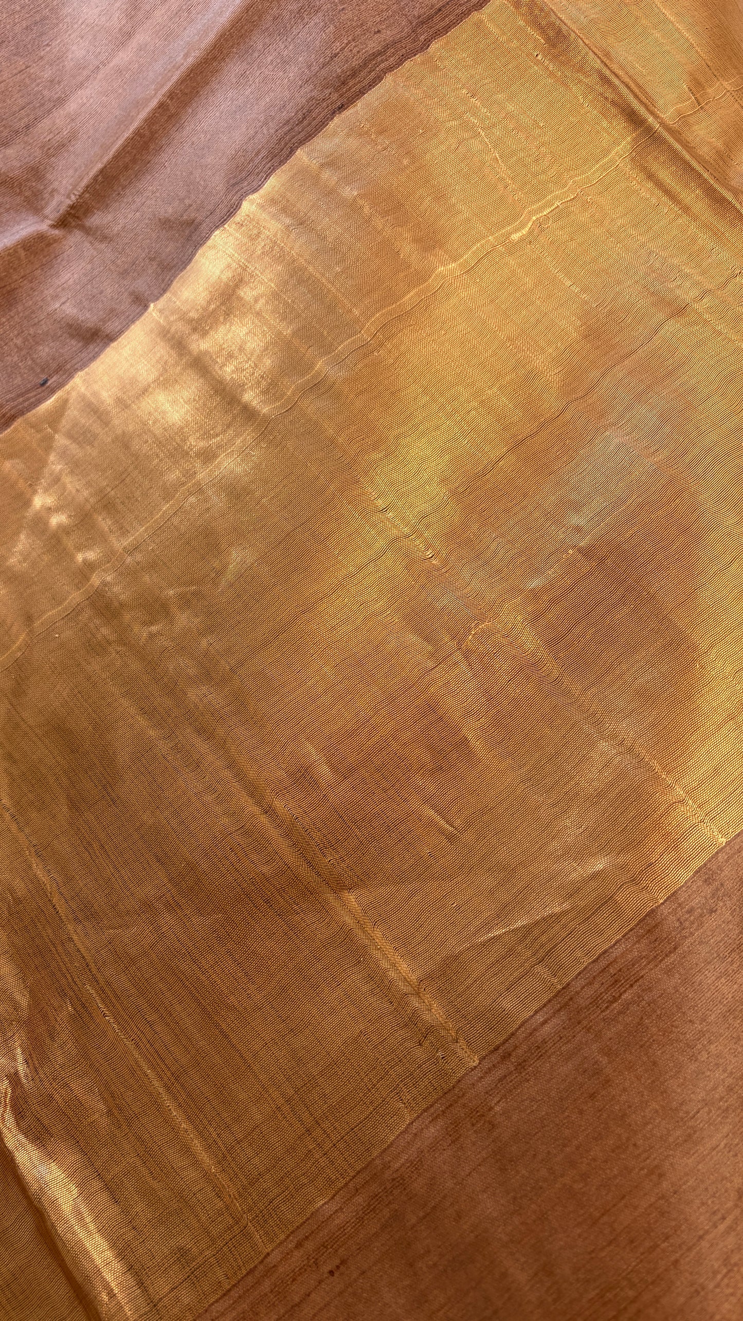 Deep Copper Tussar Silk Saree