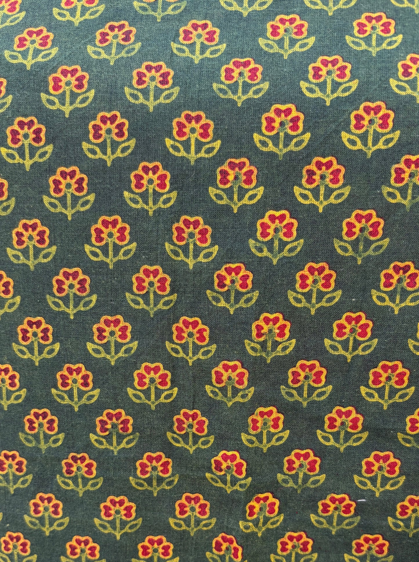 green cotton ajrakh suit with barmer applique work duaptta