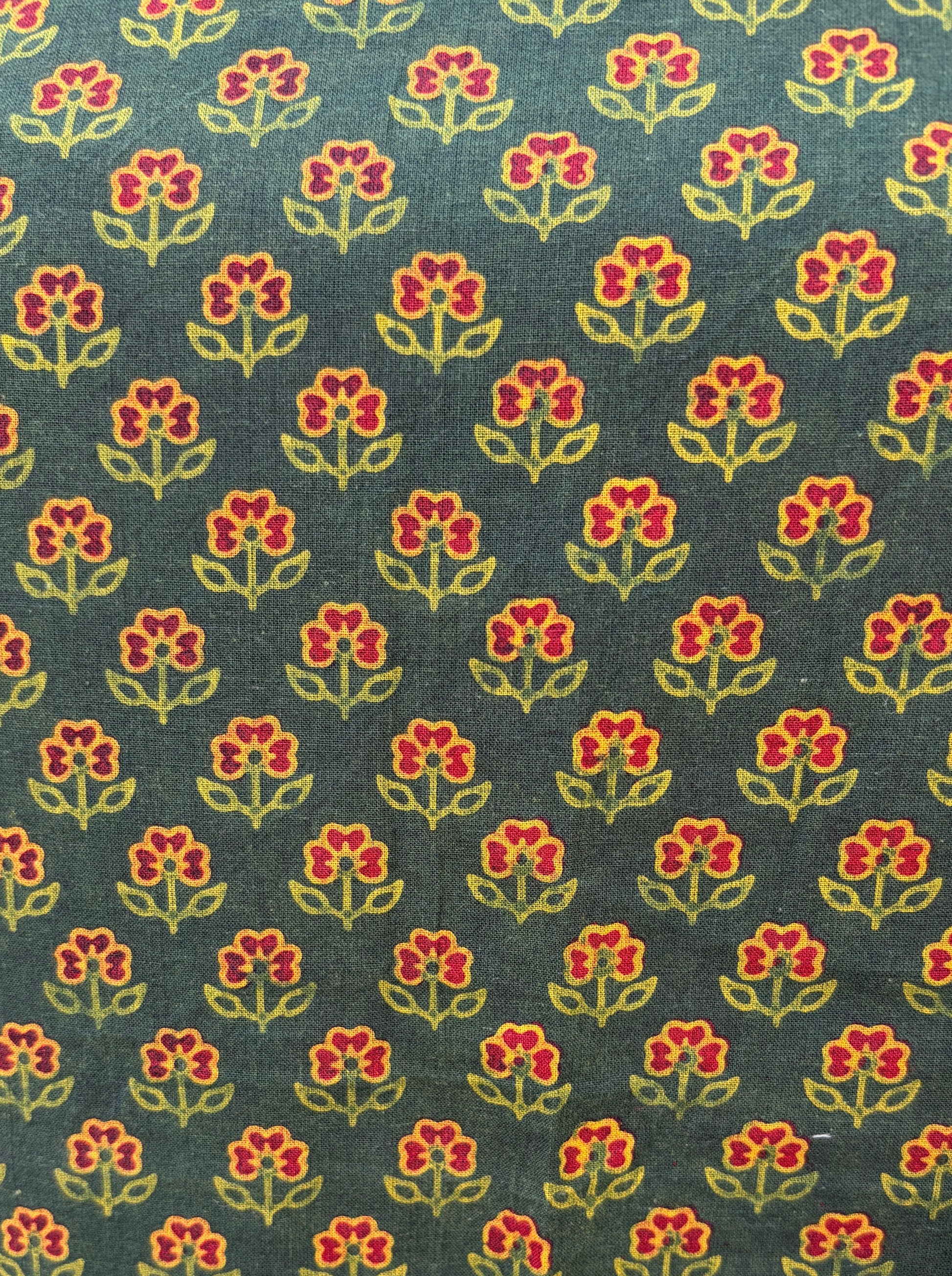green cotton ajrakh suit with barmer applique work duaptta