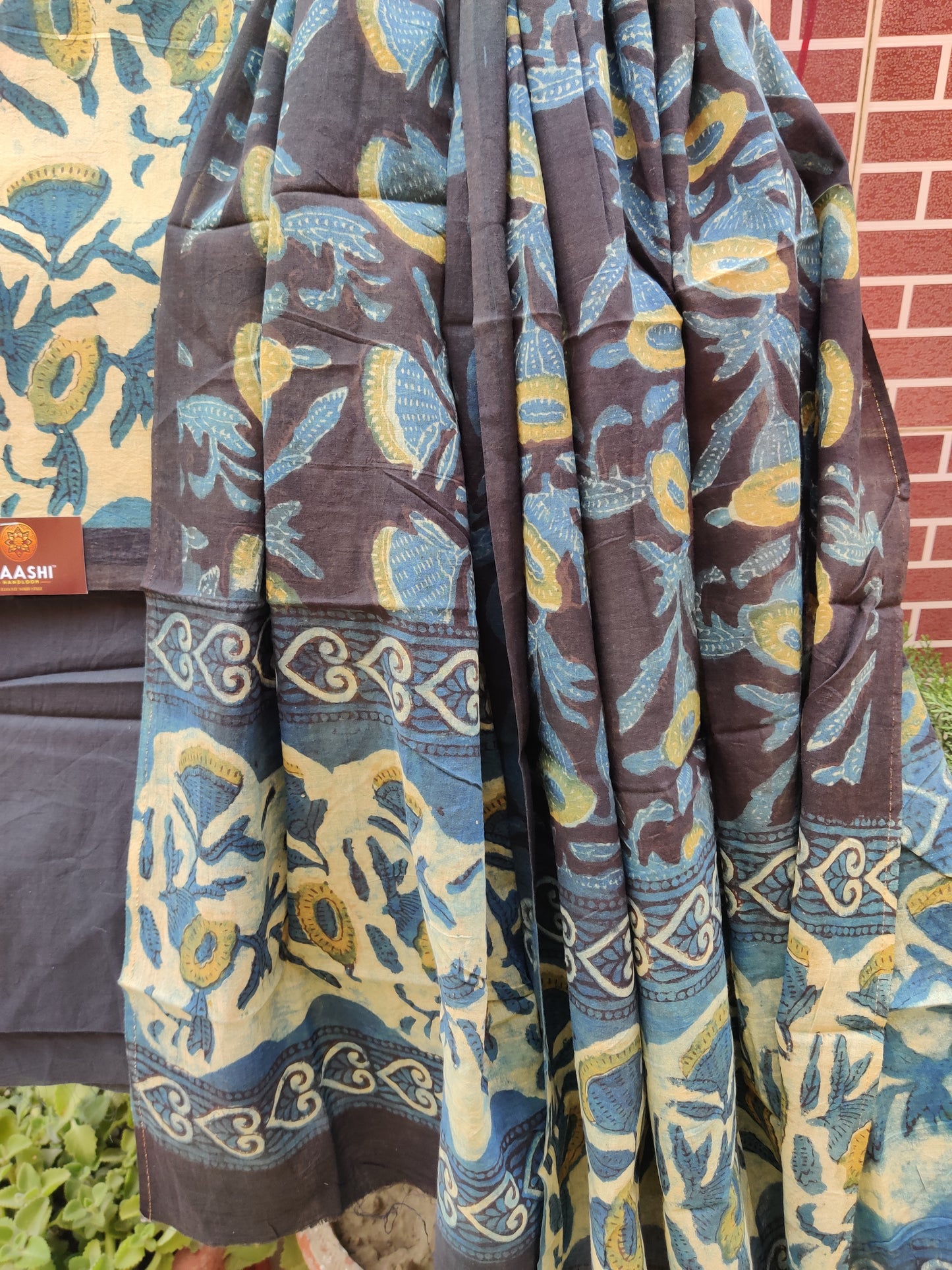Blue Floral Ajrakh HBP Cotton Suit CMAJ-0004