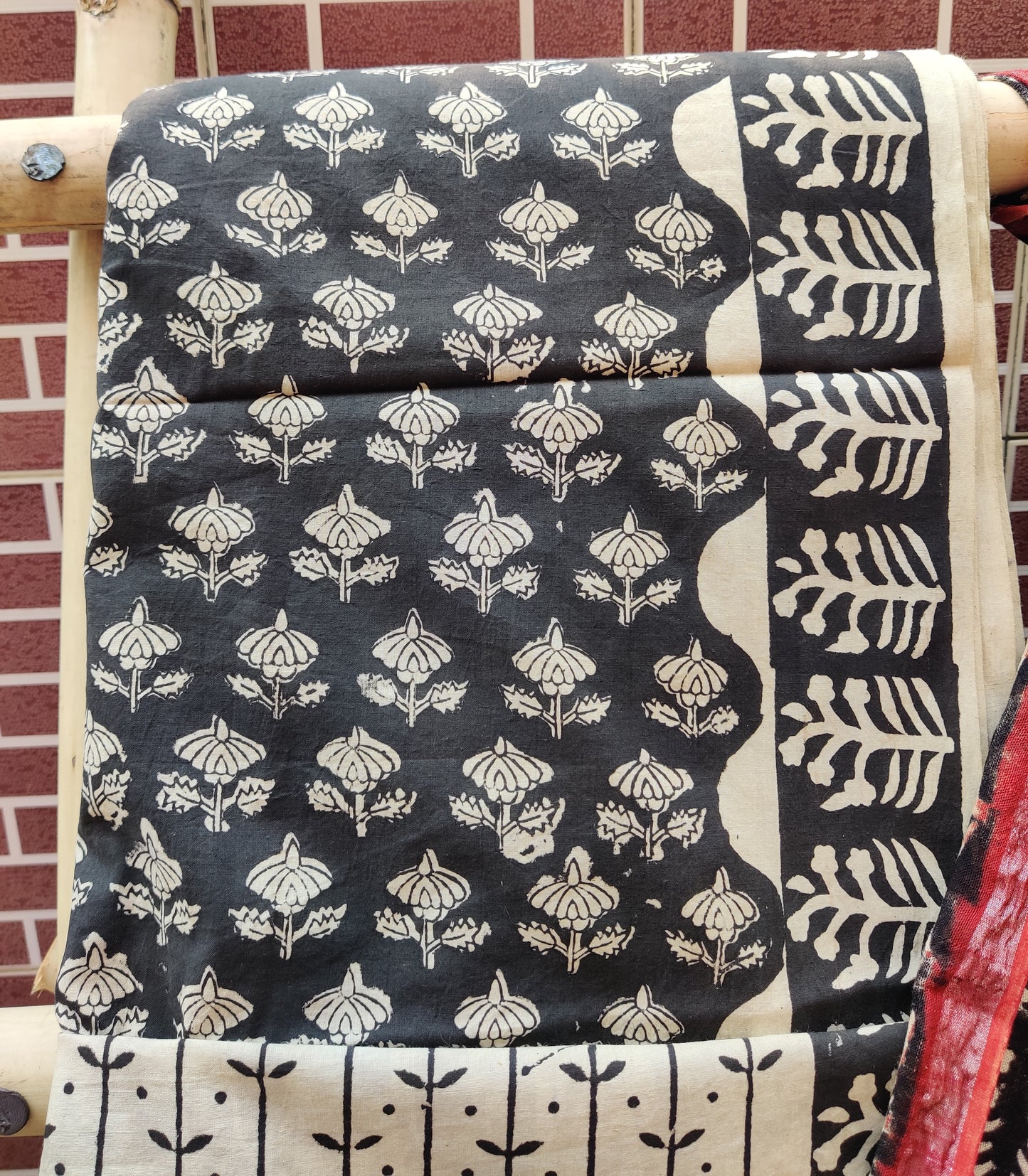 Beige & Black HBP Cotton Suit with Linen Dupatta CLHB-0002