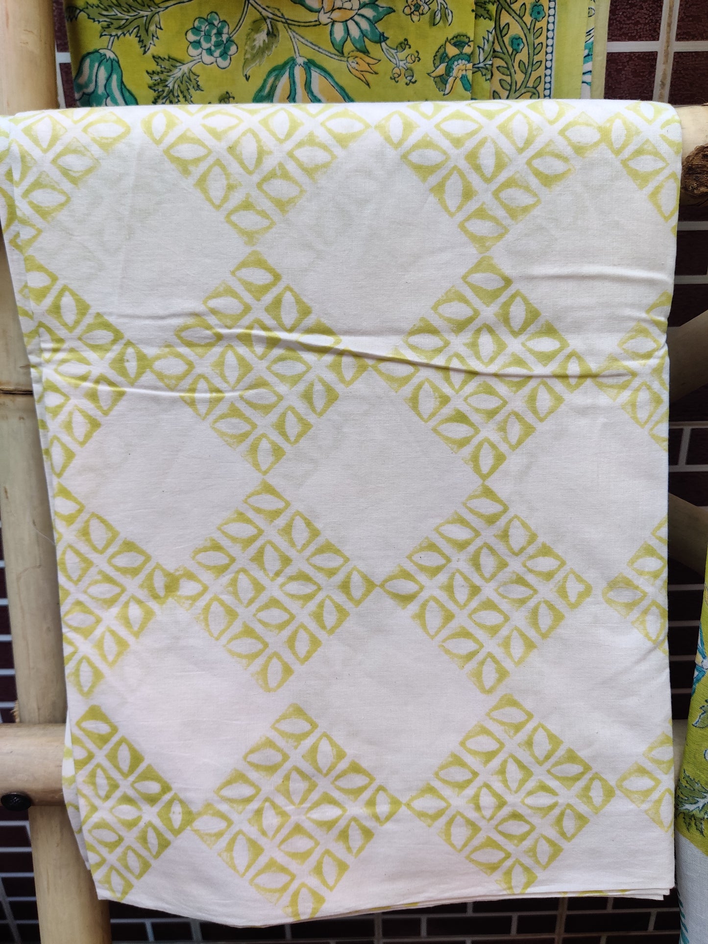Green & Beige HBP Cotton Suit with Mul Dupatta CMHB-0003