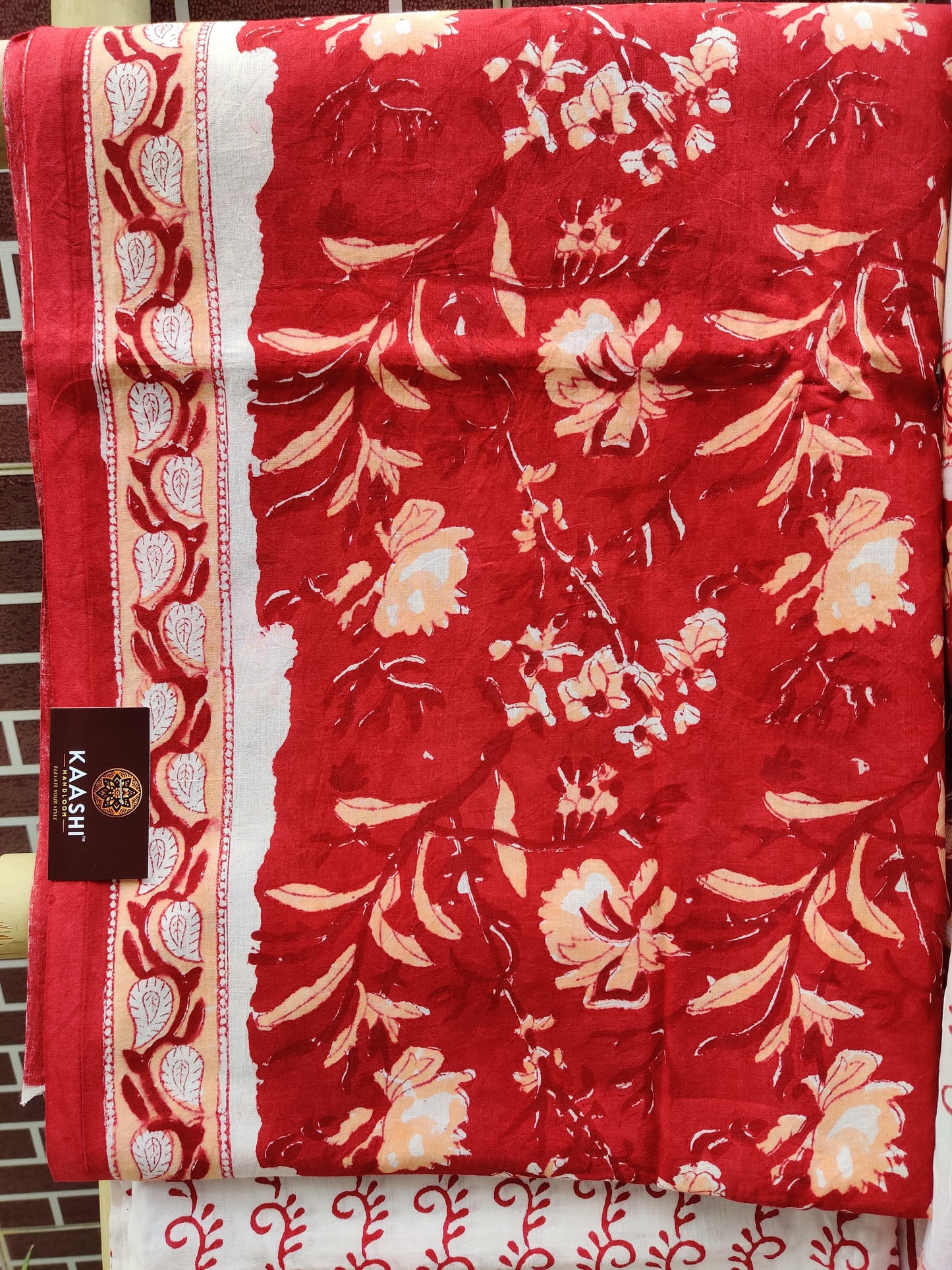 Floral Red HBP Cotton Suit with Mul Dupatta CMHB-0006