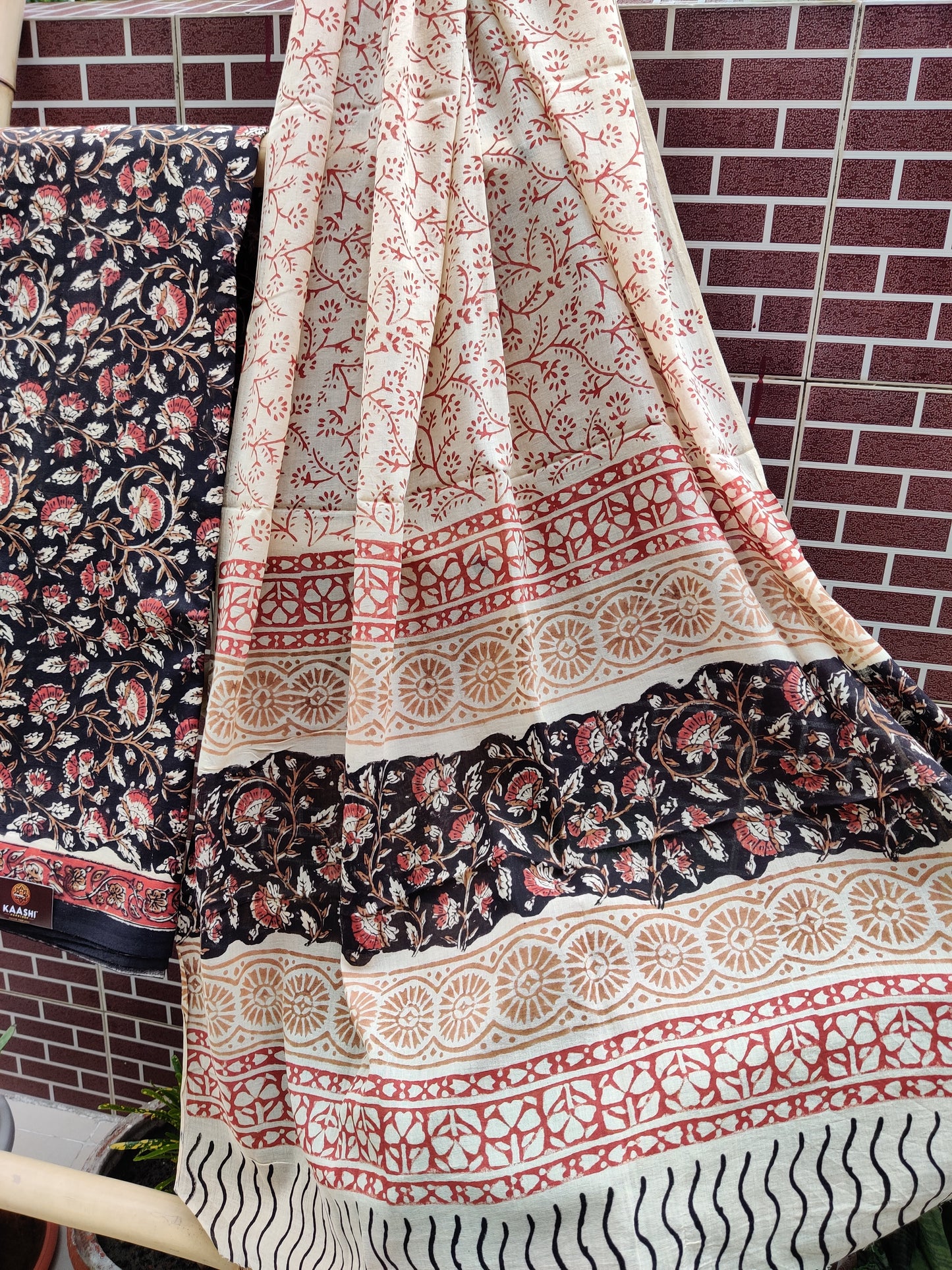 Black & Red HBP Cotton Suit with Mul Dupatta CMHB-0010