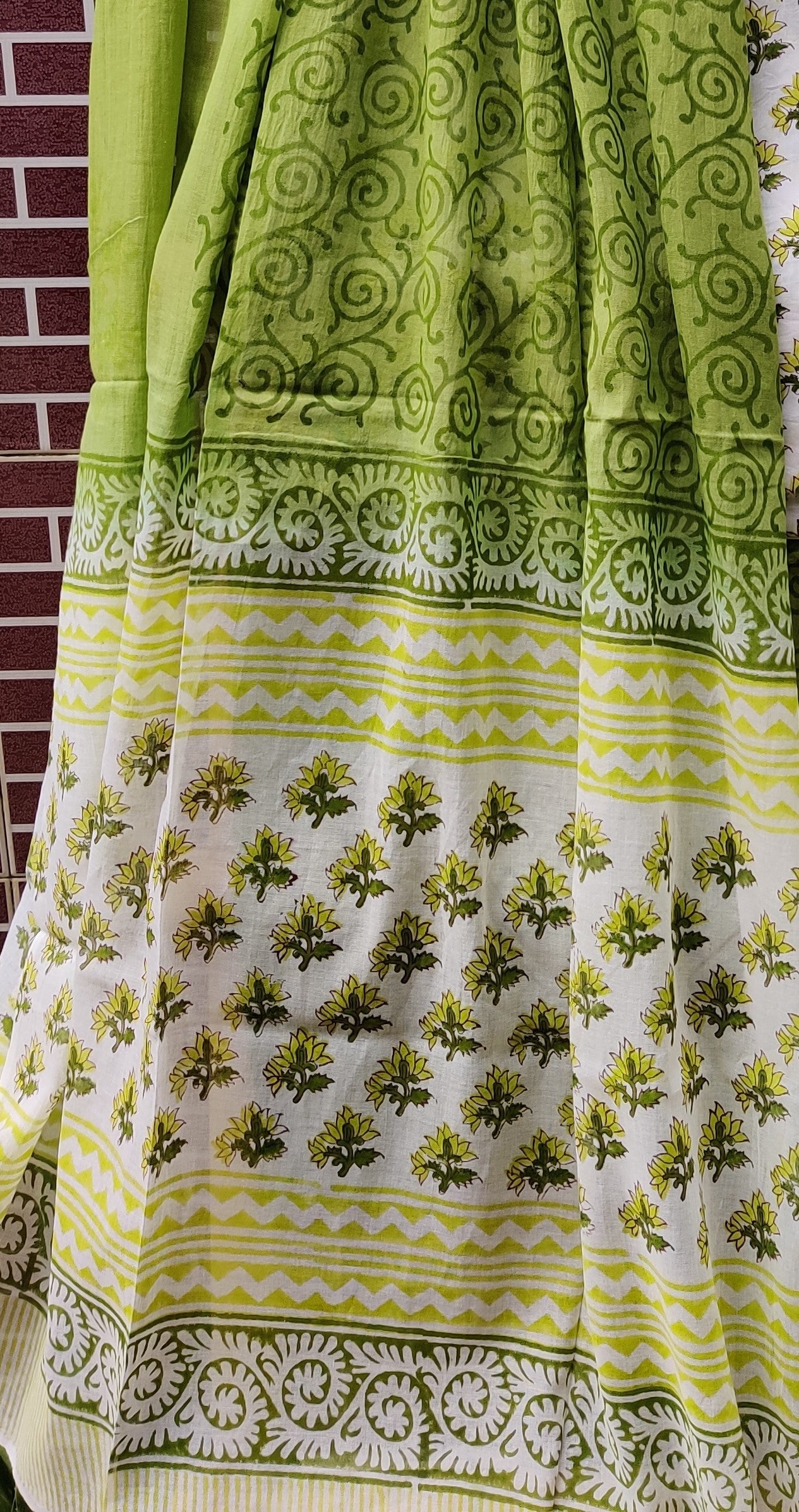 Green HBP Cotton Suit with Mul Dupatta CMHB-0009