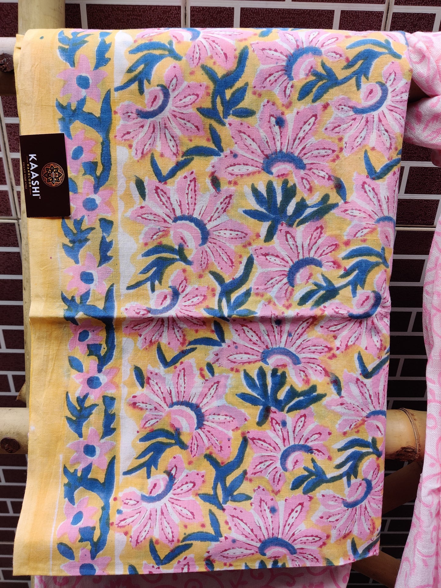 Floral Pink HBP Cotton Suit with Linen Dupatta CLHB-0007
