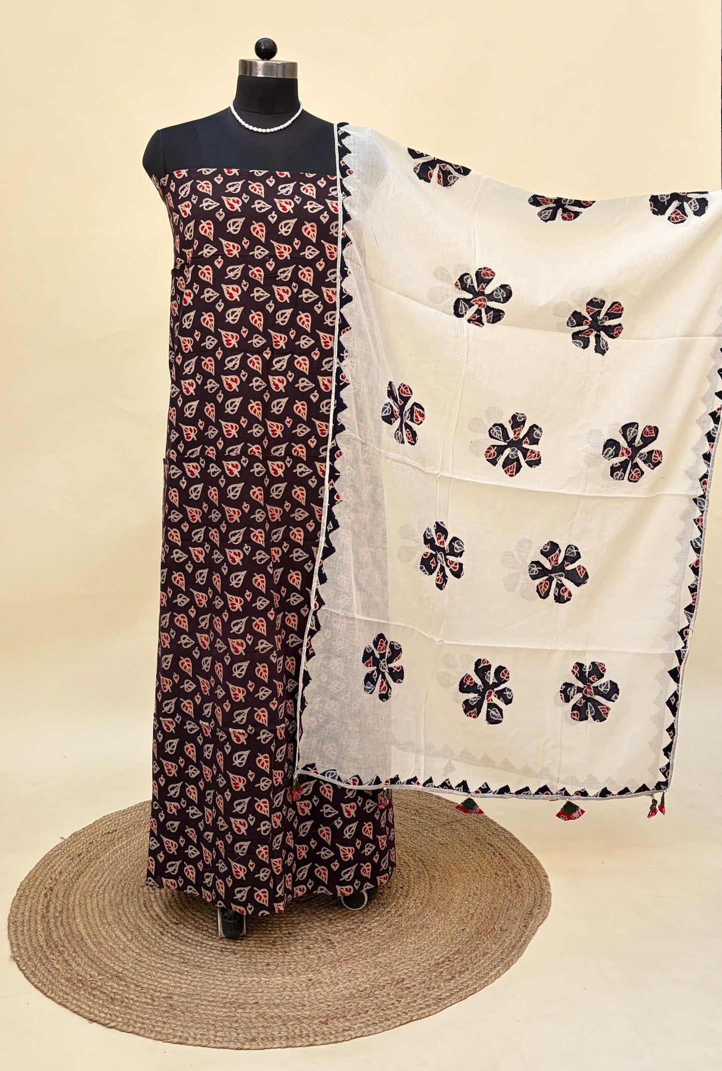 Brown Cotton Ajrakh Suit