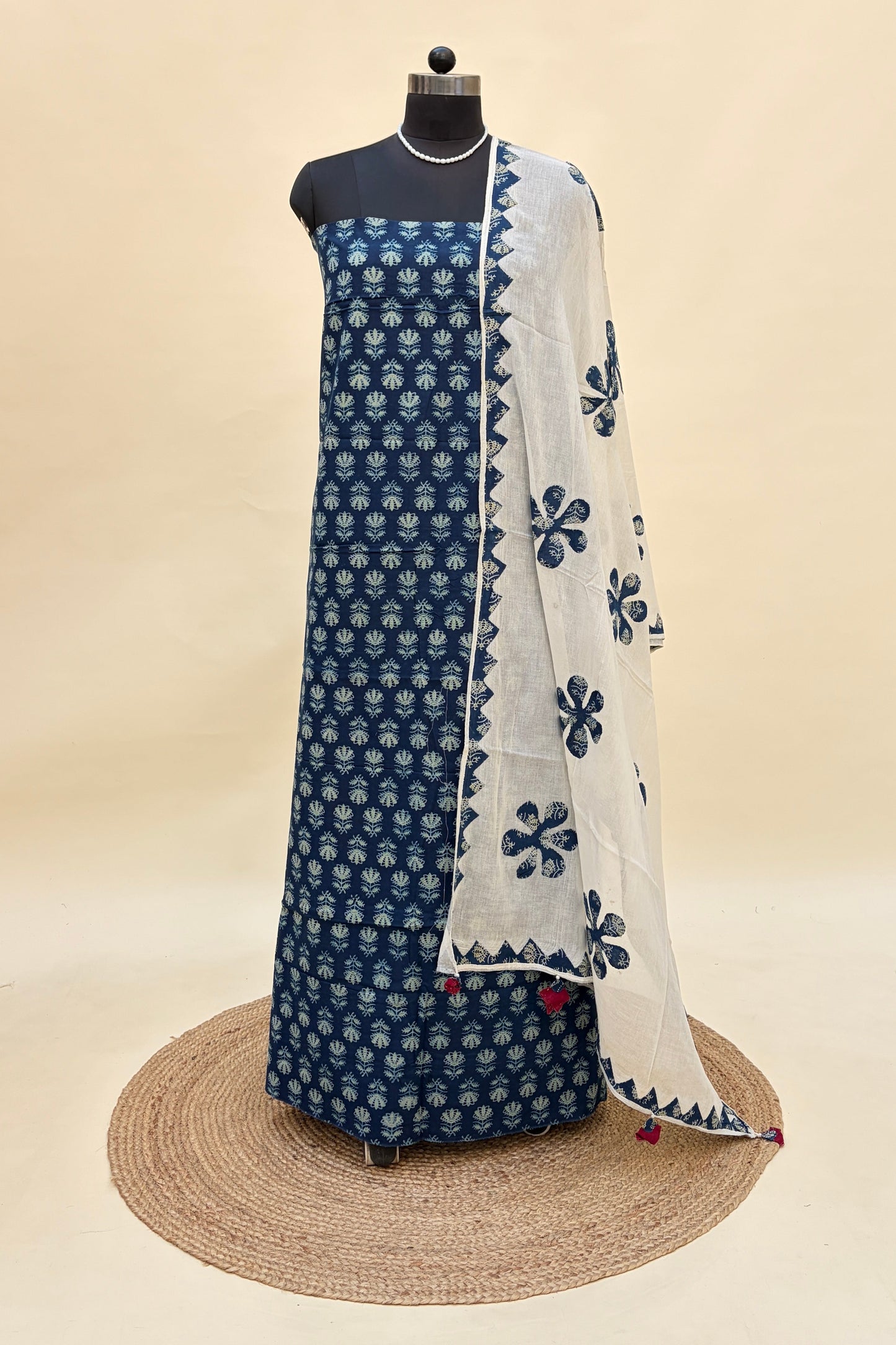 Indigo Cotton Ajrakh Suit