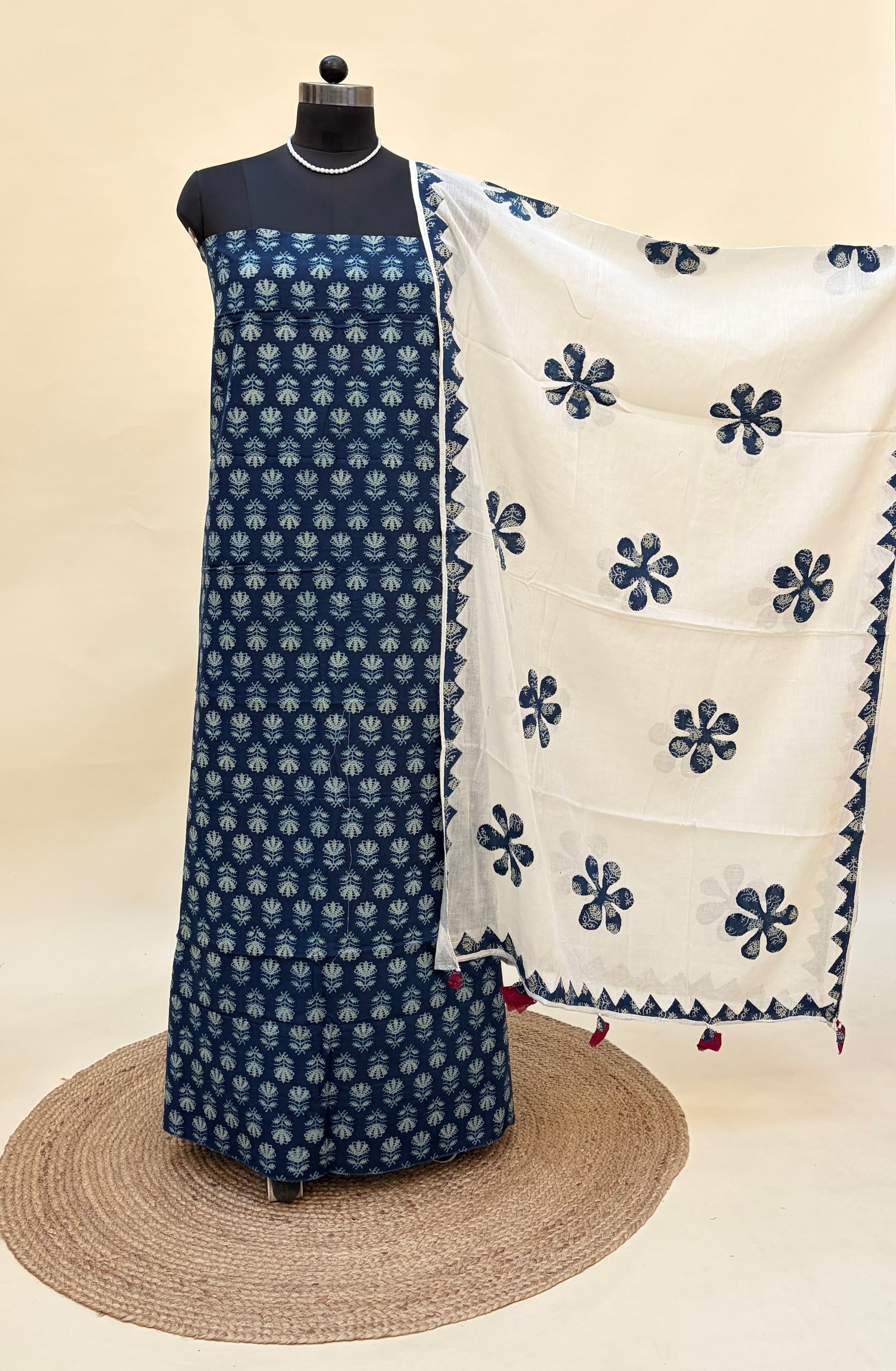 Indigo Cotton Ajrakh Suit