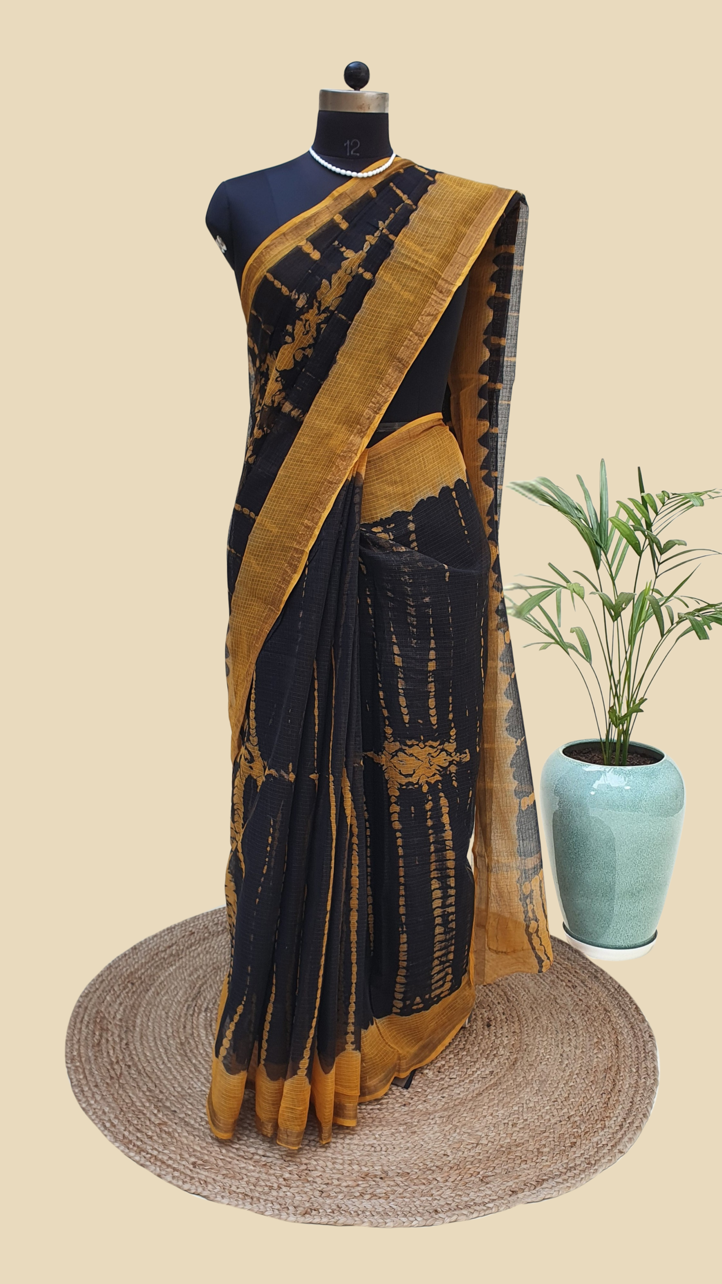 Hand Block Print Kota Doria Saree