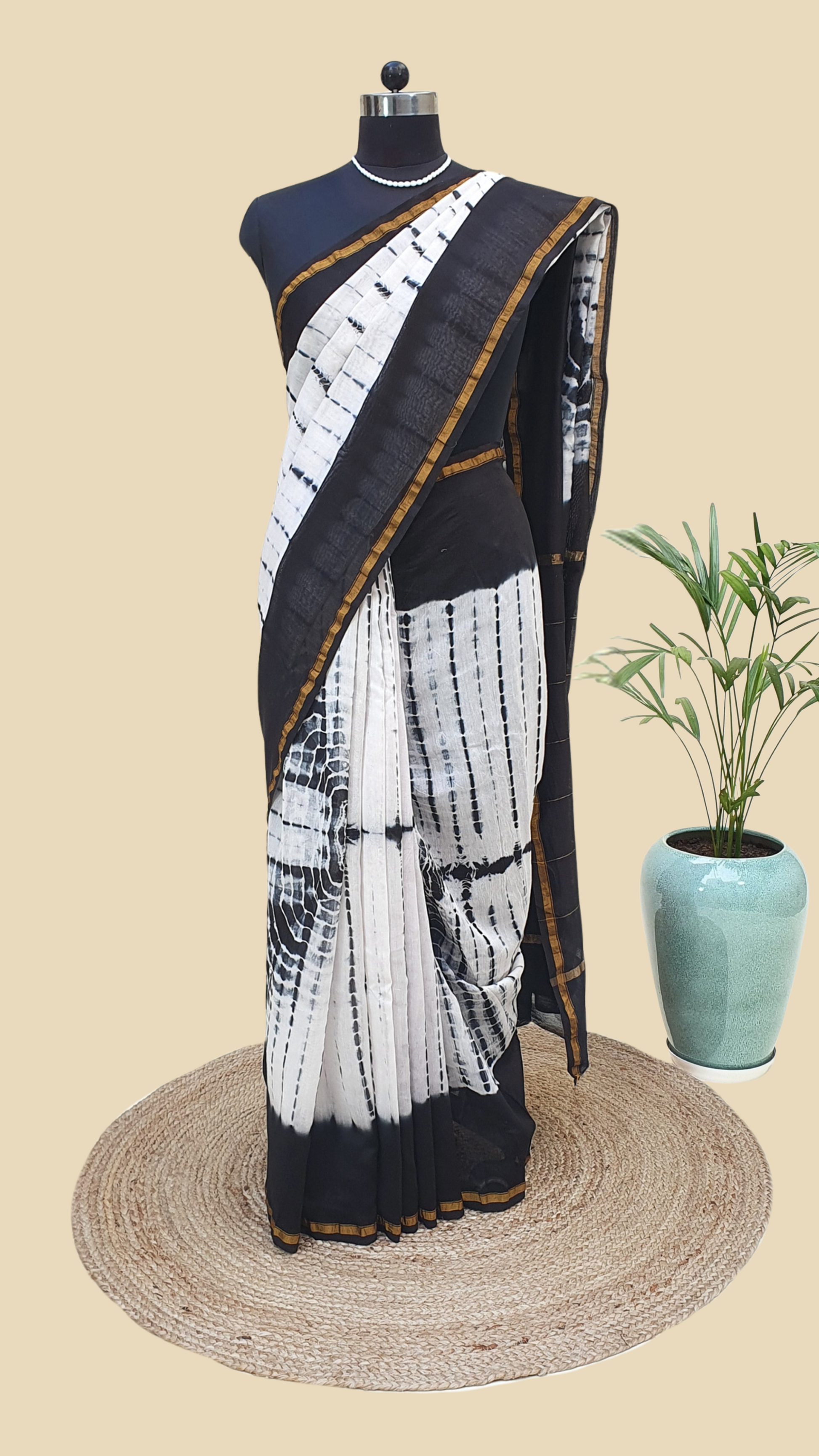 Chanderi Cotton Silk Hand Block Print Saree