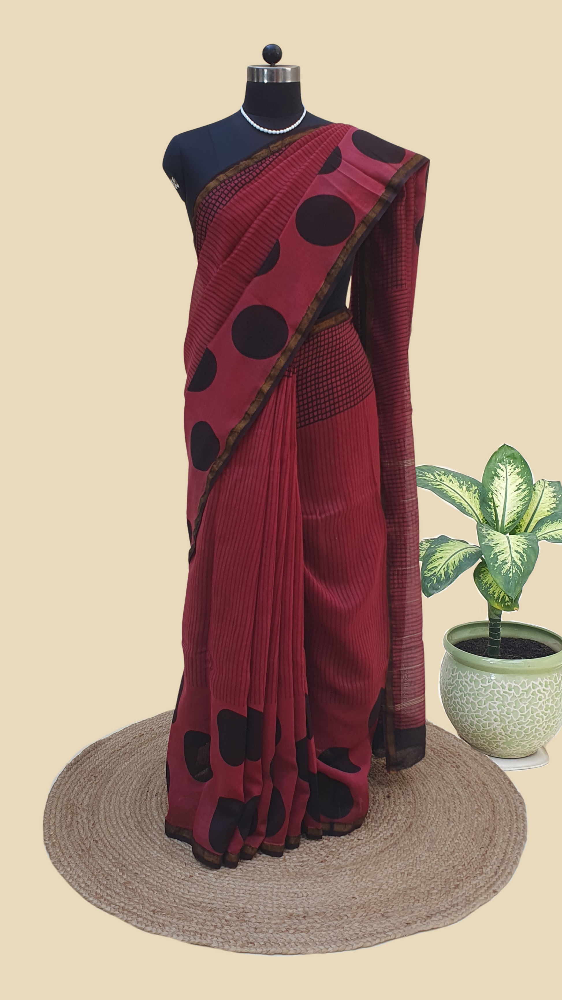 Chanderi Cotton Silk Hand Block Print Saree