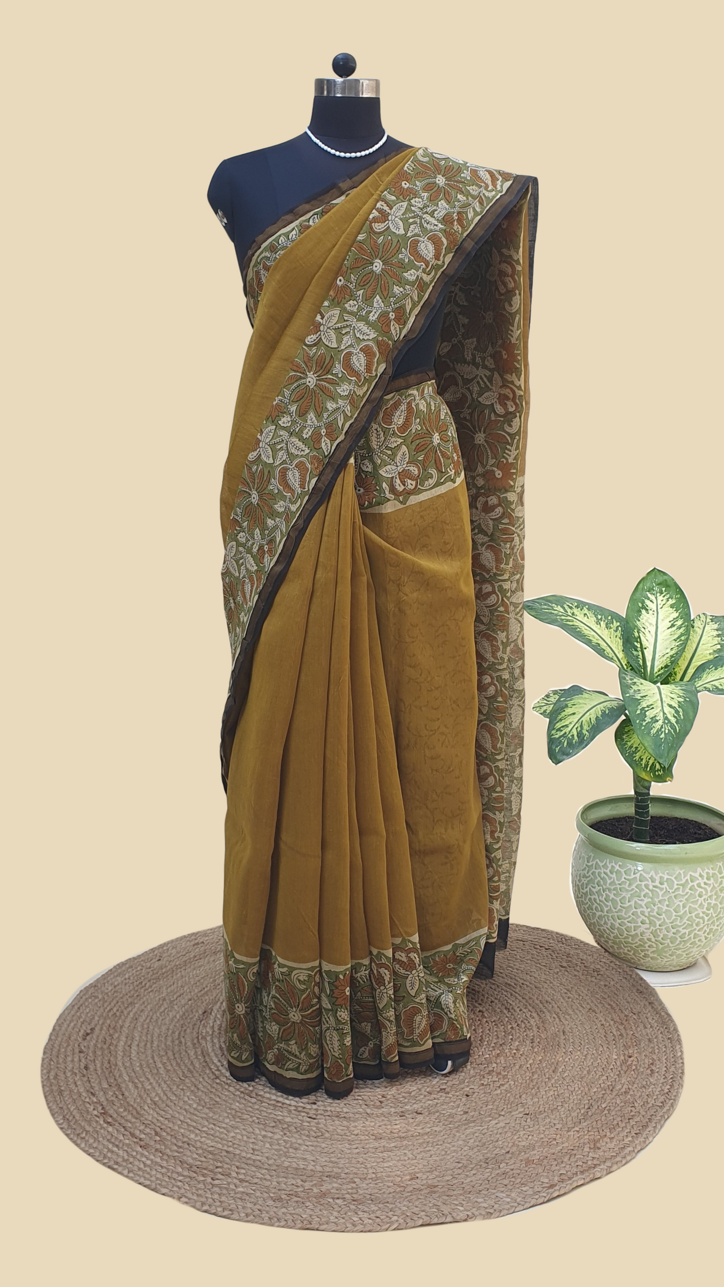 Chanderi Cotton Silk Hand Block Print Saree