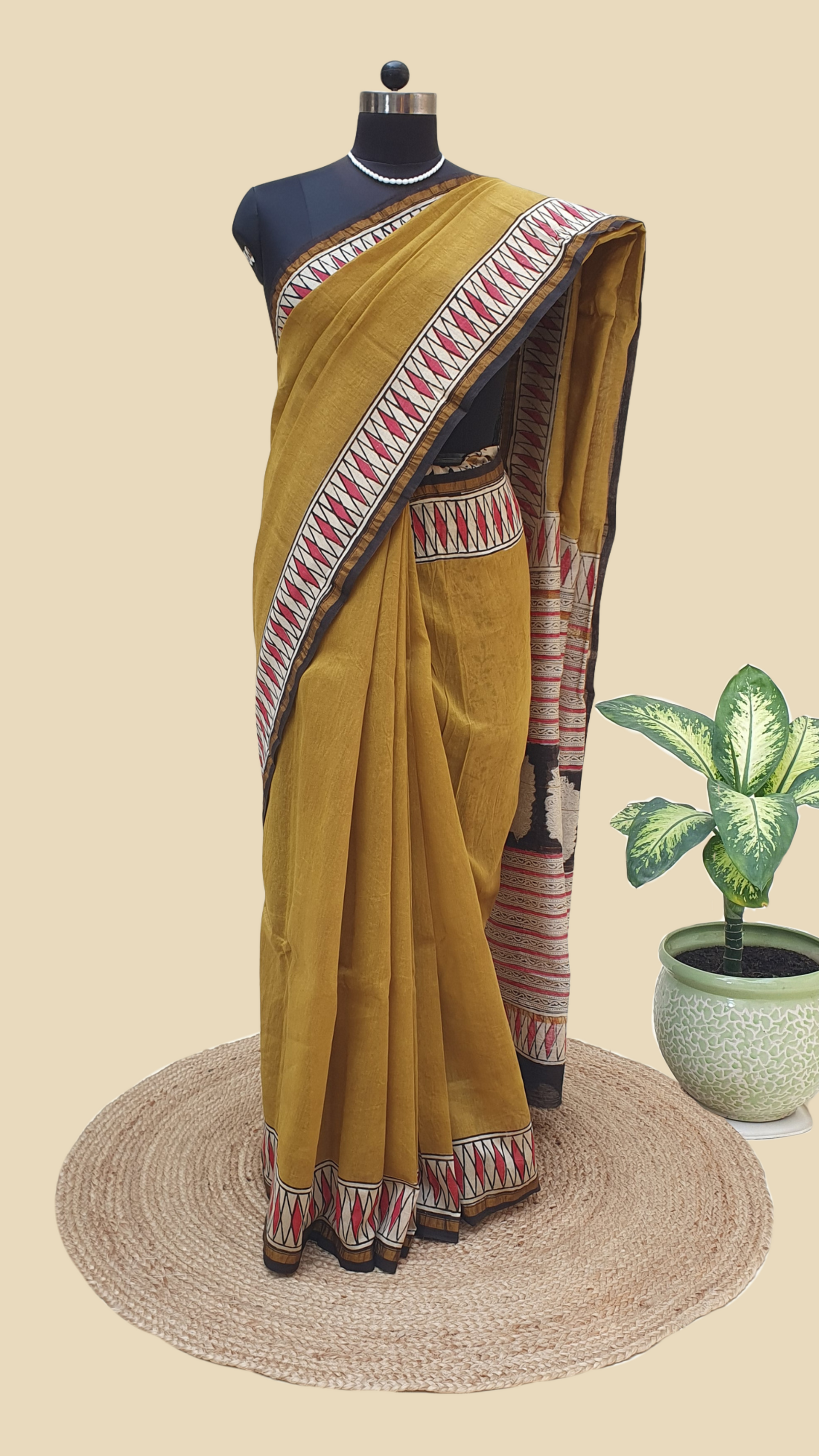 Chanderi Cotton Silk Hand Block Print Saree