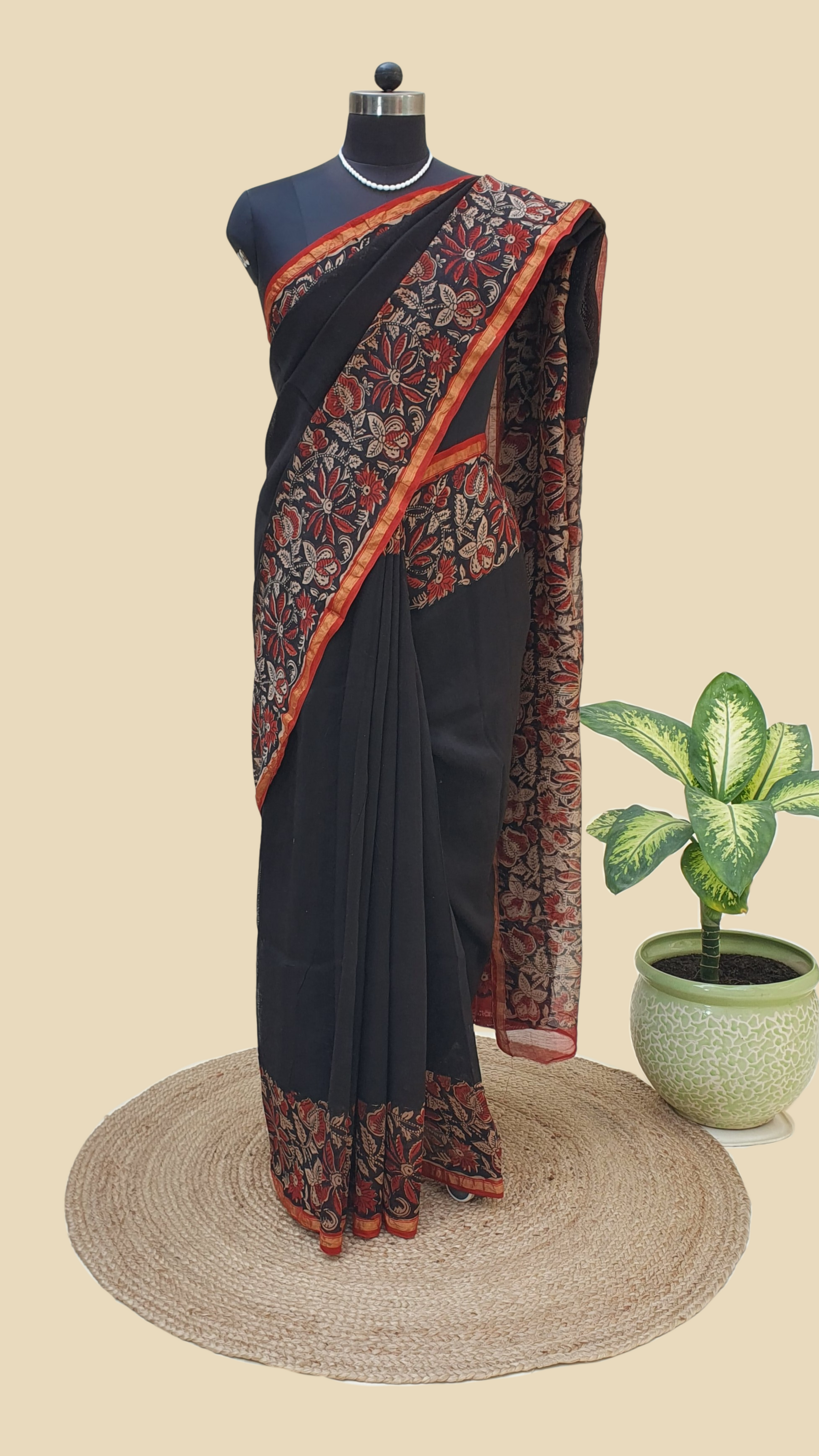 Chanderi Cotton Silk Hand Block Print Saree